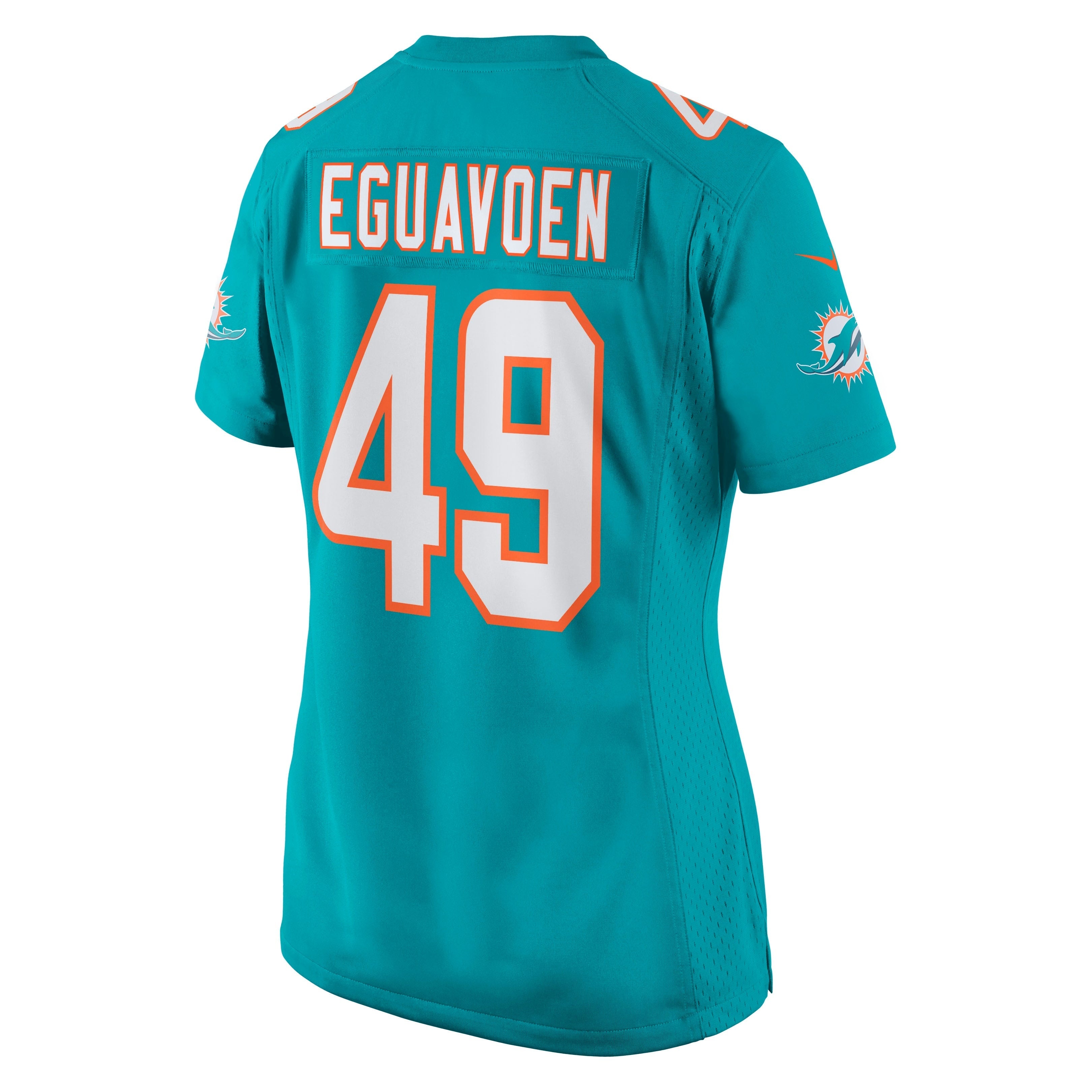 Women's Nike Sam Eguavoen Aqua Miami Dolphins Game Jersey
