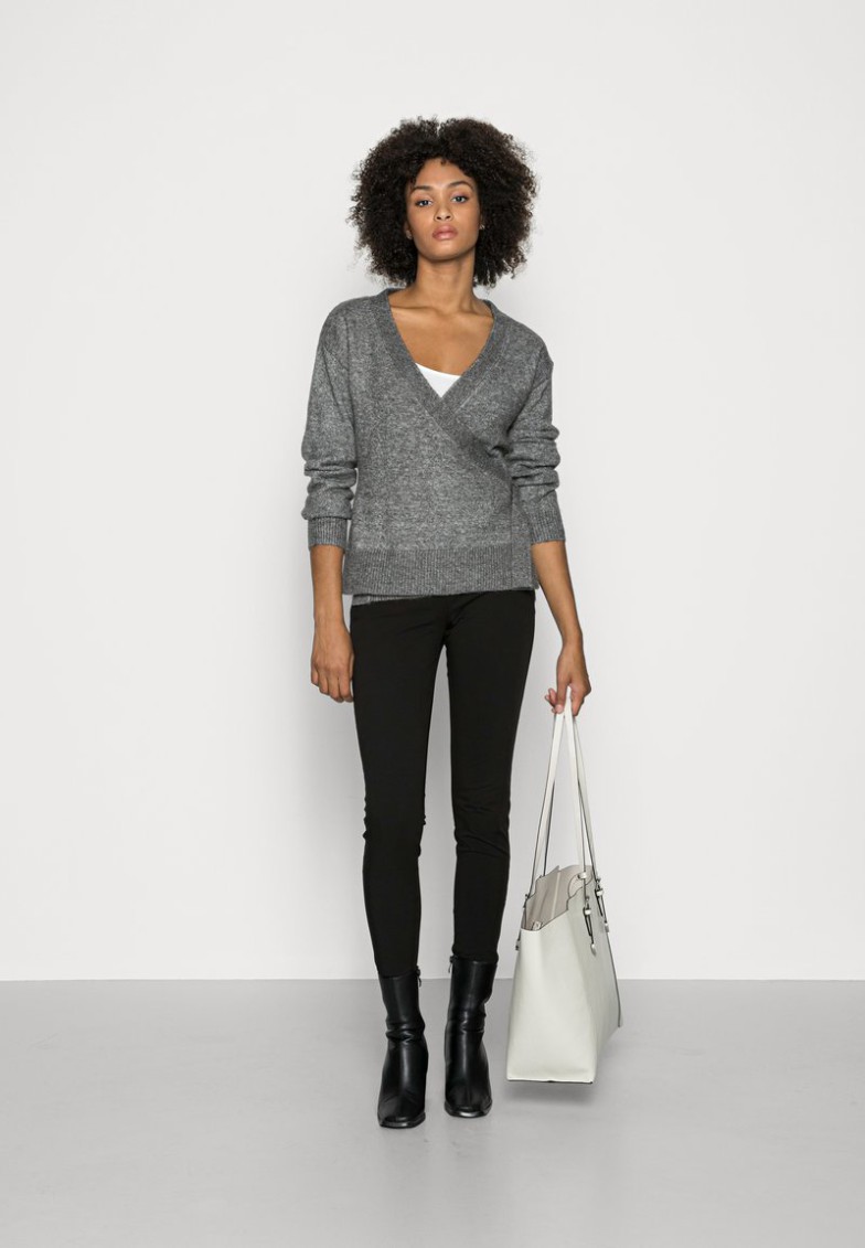Outlet Anna Field LOOSE FIT WRAP – Jersey De Punto – Mottled Dark Grey, Mujer L