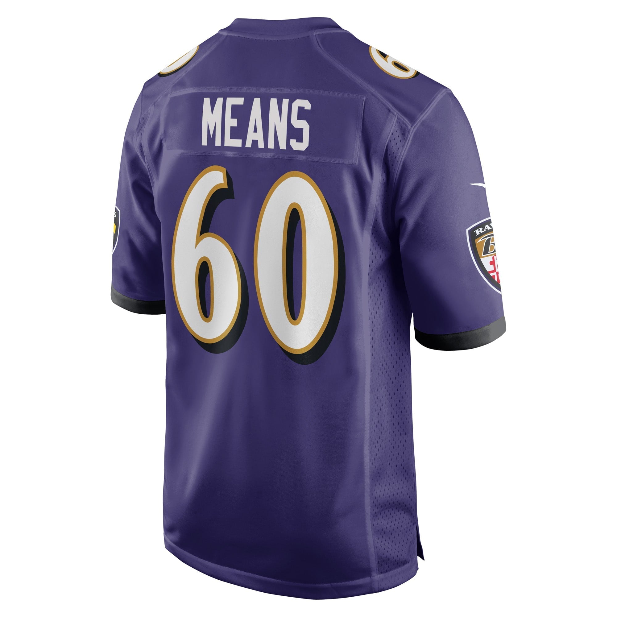 Men's Nike Steven Means Purple Baltimore Ravens Game Player Jersey
