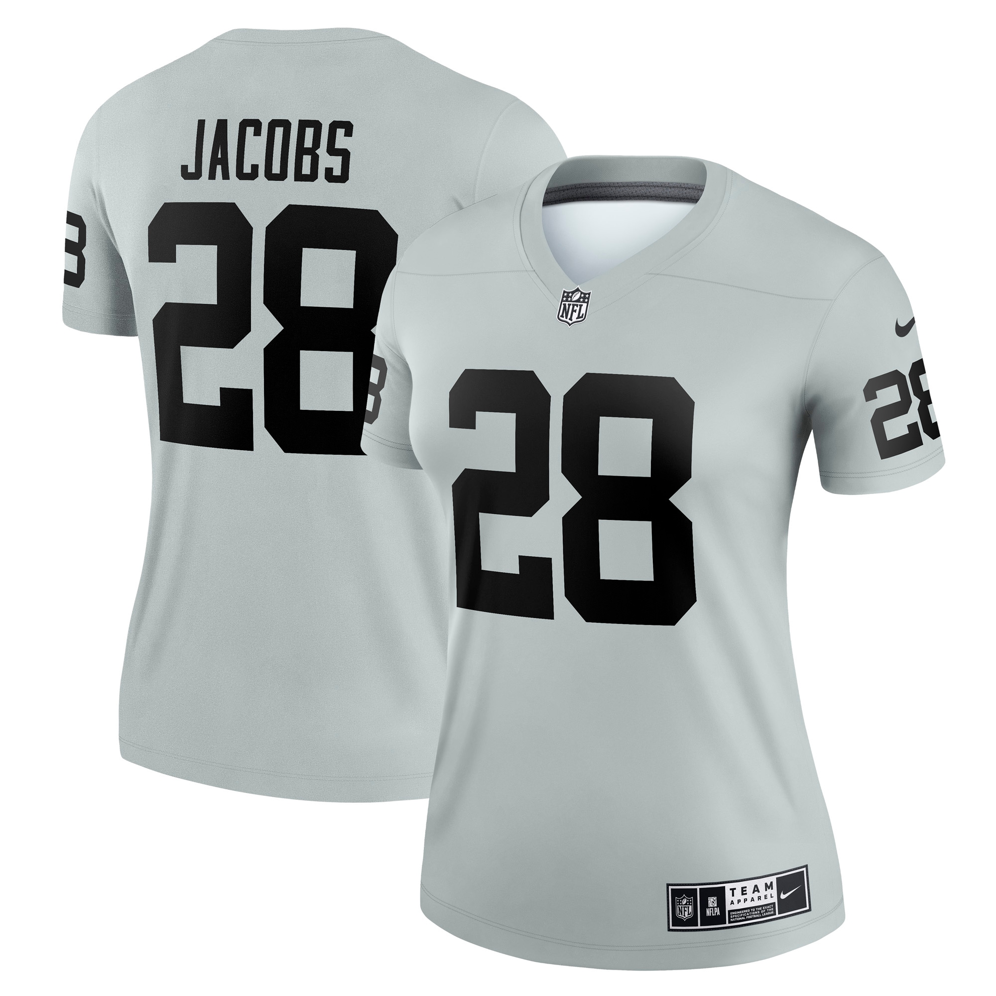 Josh Jacobs Las Vegas Raiders Nike Women's Inverted Legend Jersey - Silver