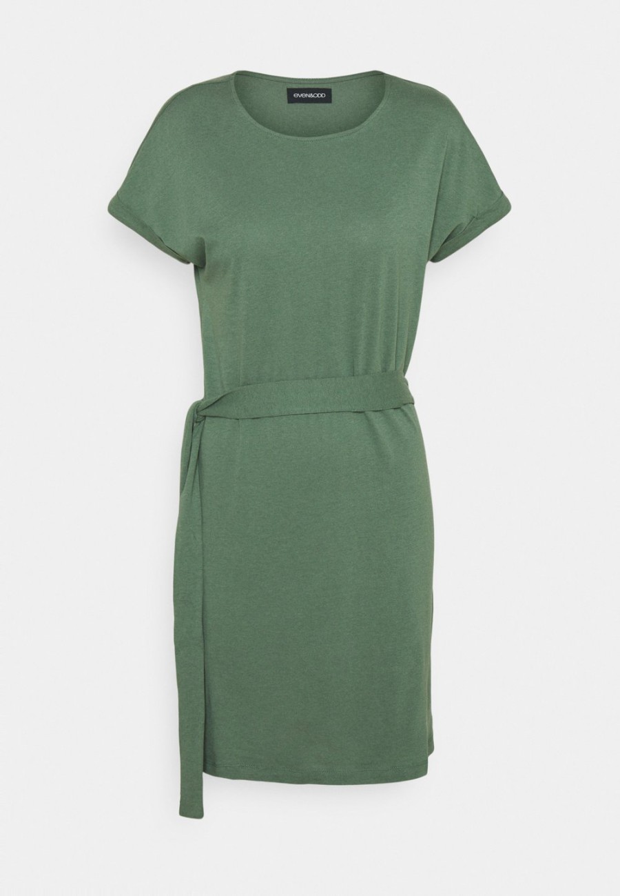 Sale Prix Distinctifs Even&Odd BASIC – Short sleeves mini belted dress – Robe en jersey robes col rond femme XS