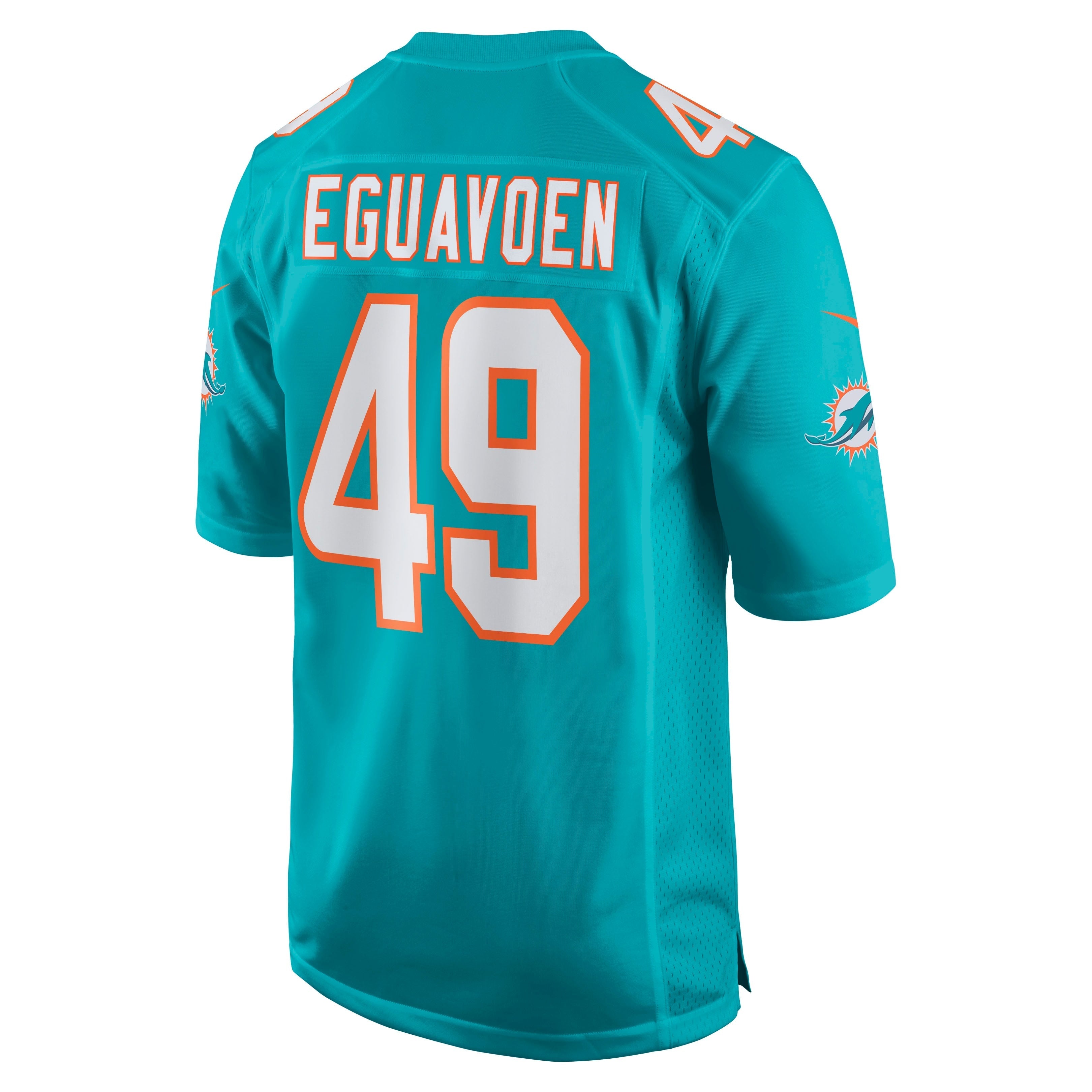 Men's Nike Sam Eguavoen Aqua Miami Dolphins Game Jersey