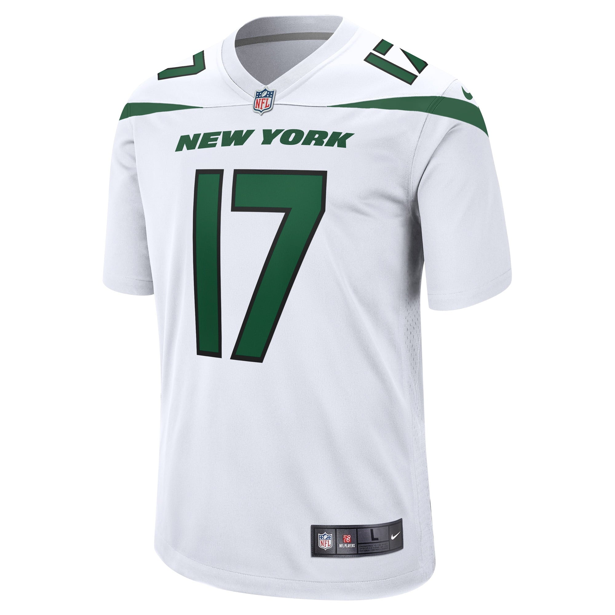 Men's Nike Garrett Wilson White New York Jets Game Player Jersey