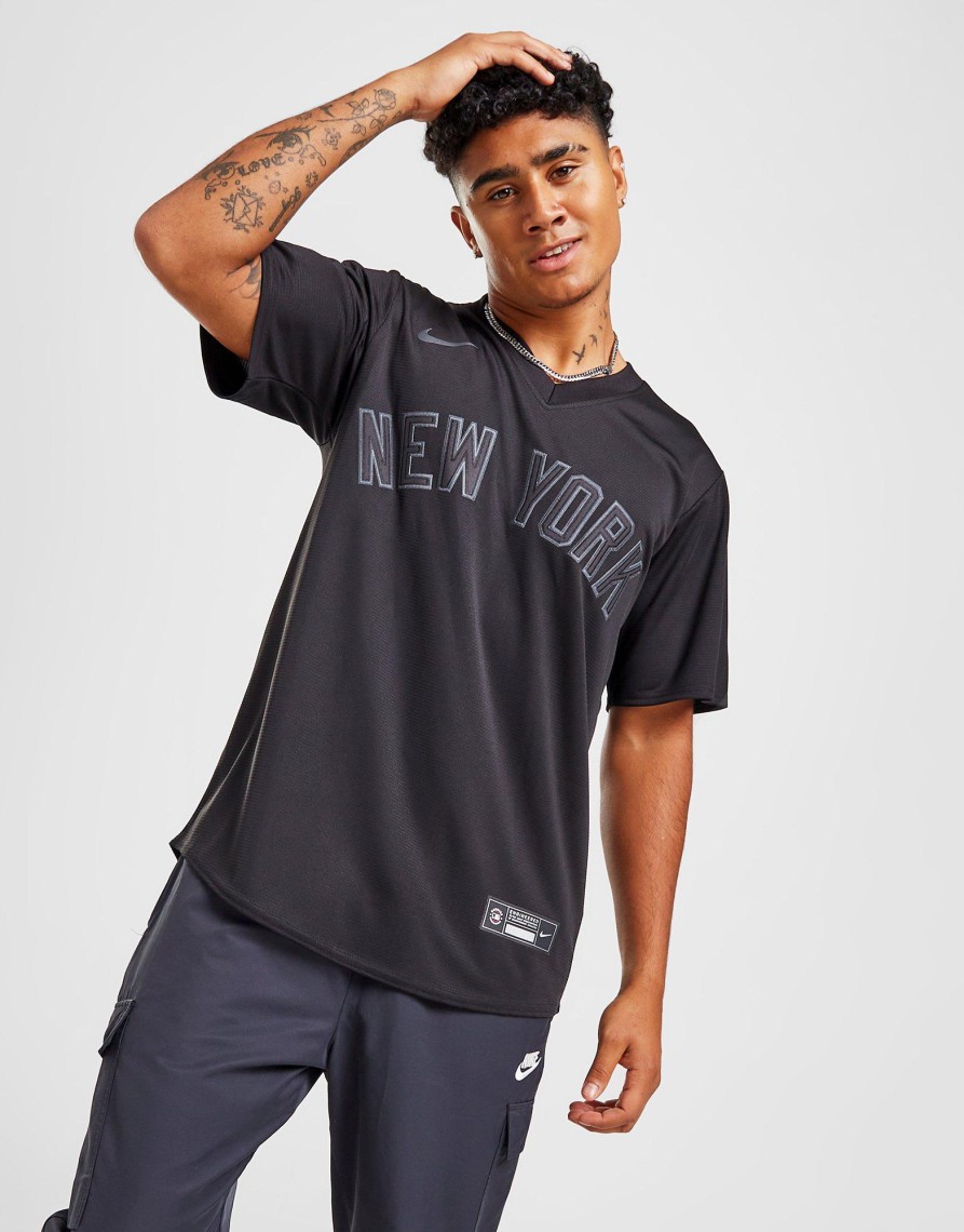 Outlet Nike MLB New York Yankees Triple Black Jersey Sort S