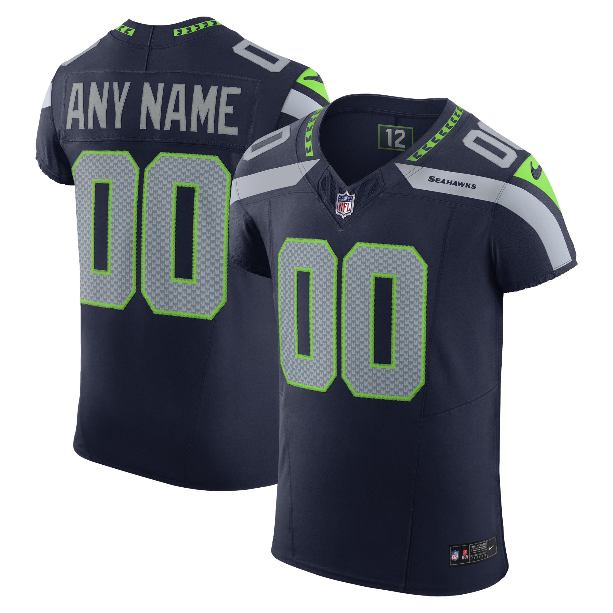 Seattle Seahawks Nike Vapor F.U.S.E. Elite Custom Jersey - College Navy