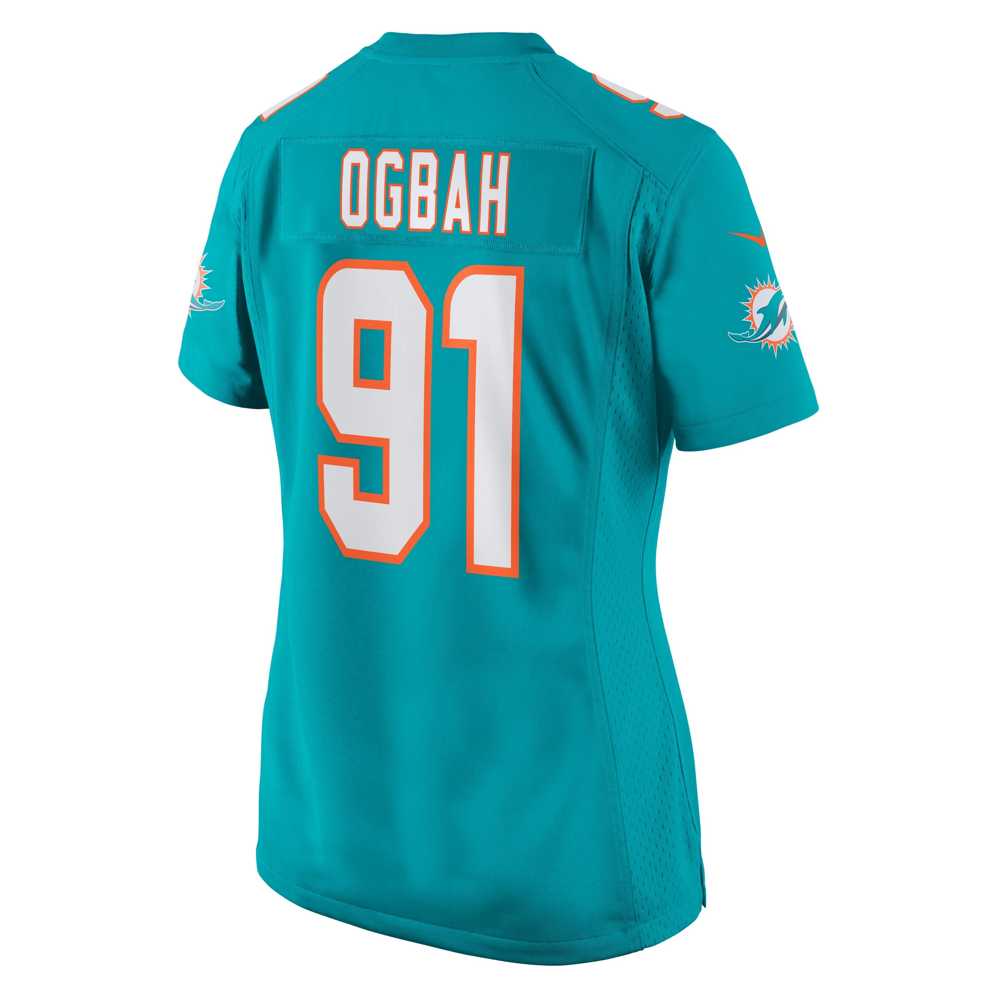 Women's Nike Emmanuel Ogbah Aqua Miami Dolphins Game Jersey