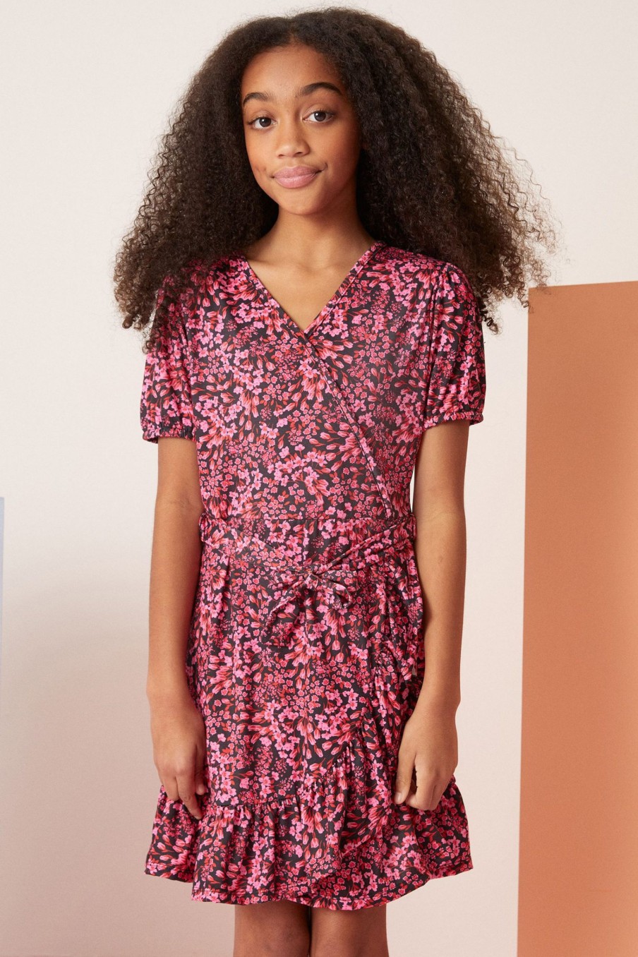 Cheap Lipsy Black Wrap Over Jersey Dress UK Age 5-6