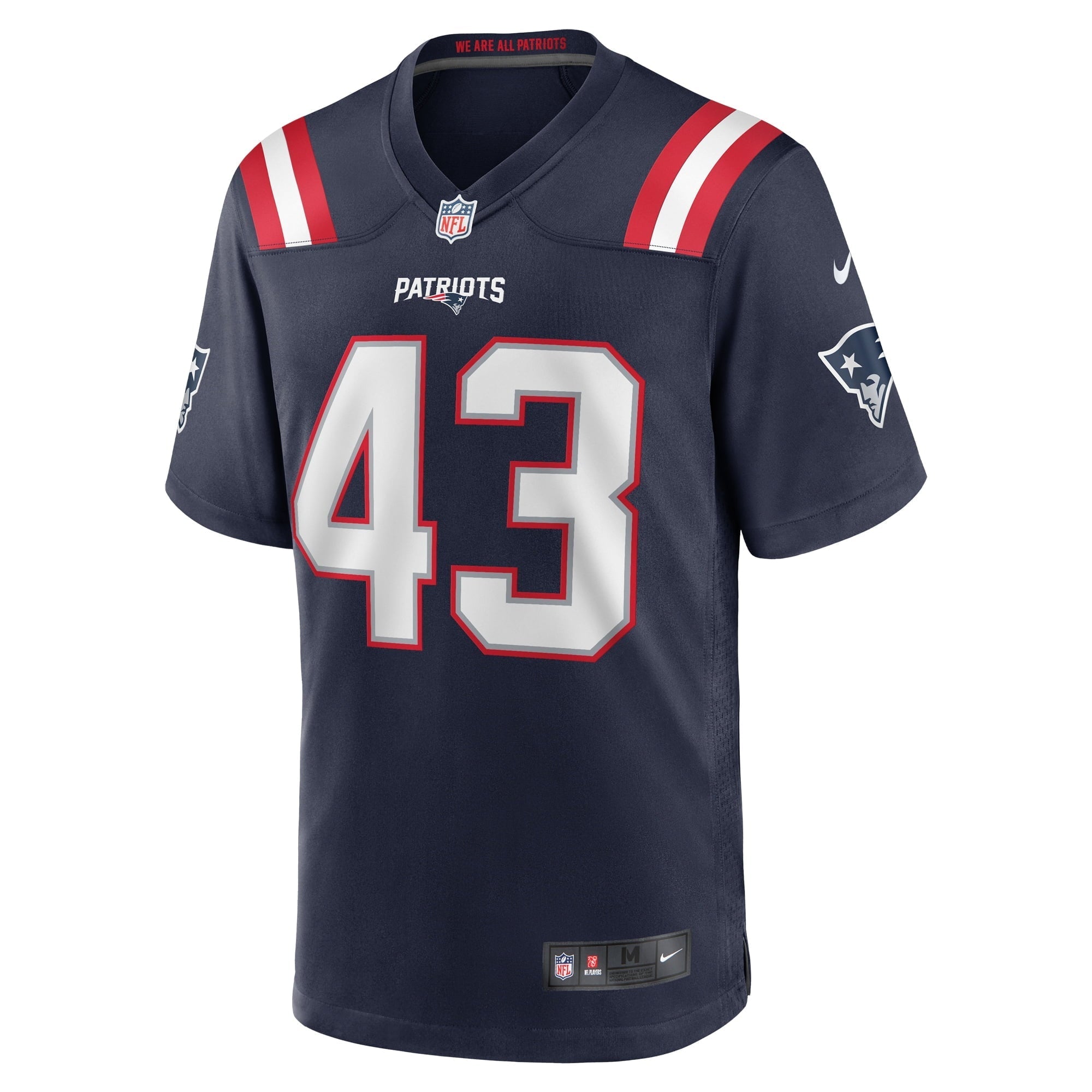 Men's Nike Calvin Munson Navy New England Patriots Home Game Player Jersey