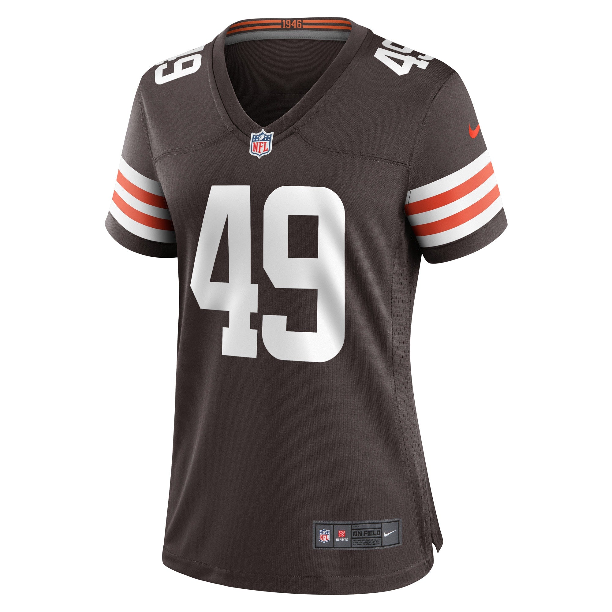 Women's Nike Shaun Jolly Brown Cleveland Browns Game Player Jersey