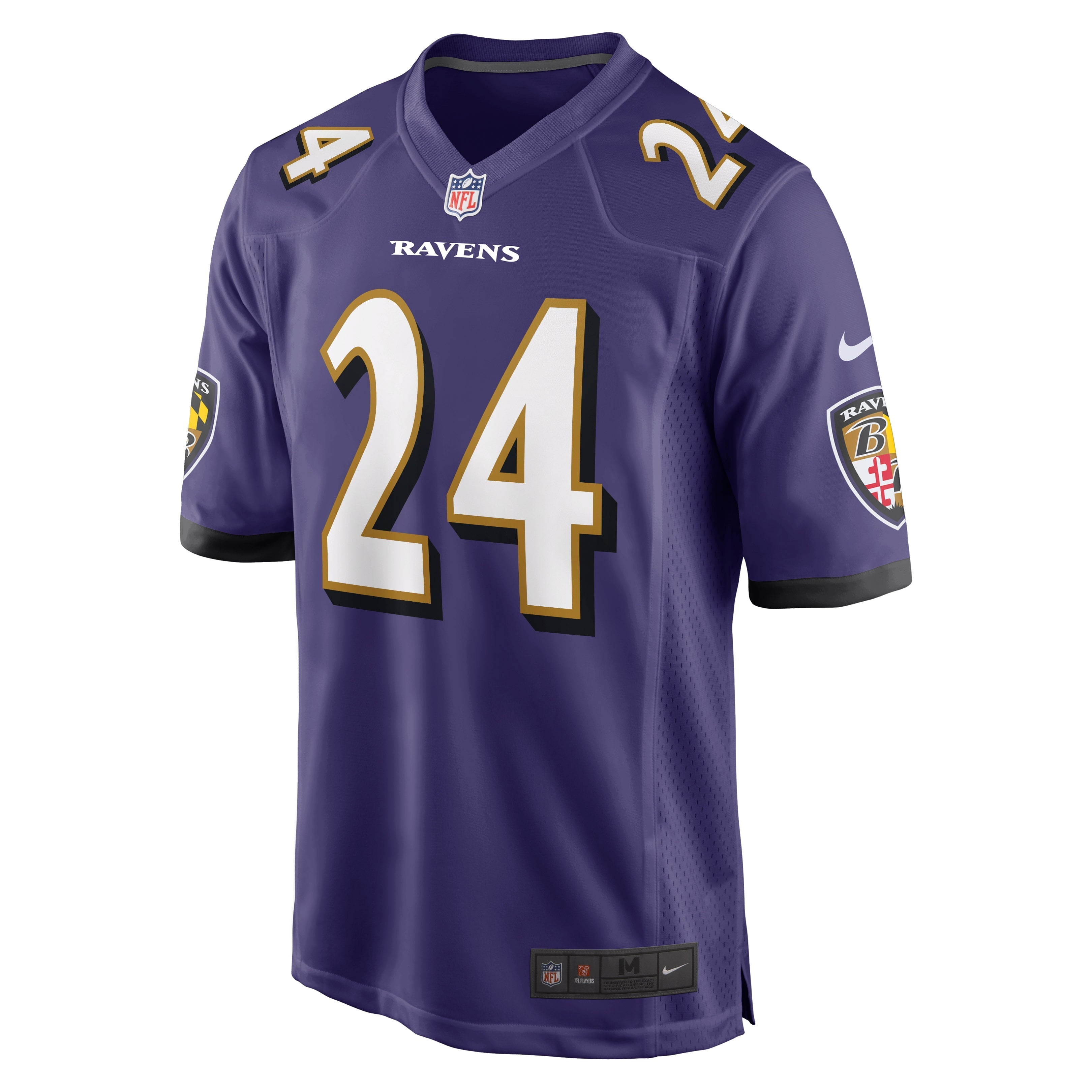 Men's Nike Marcus Peters Purple Baltimore Ravens Game Jersey