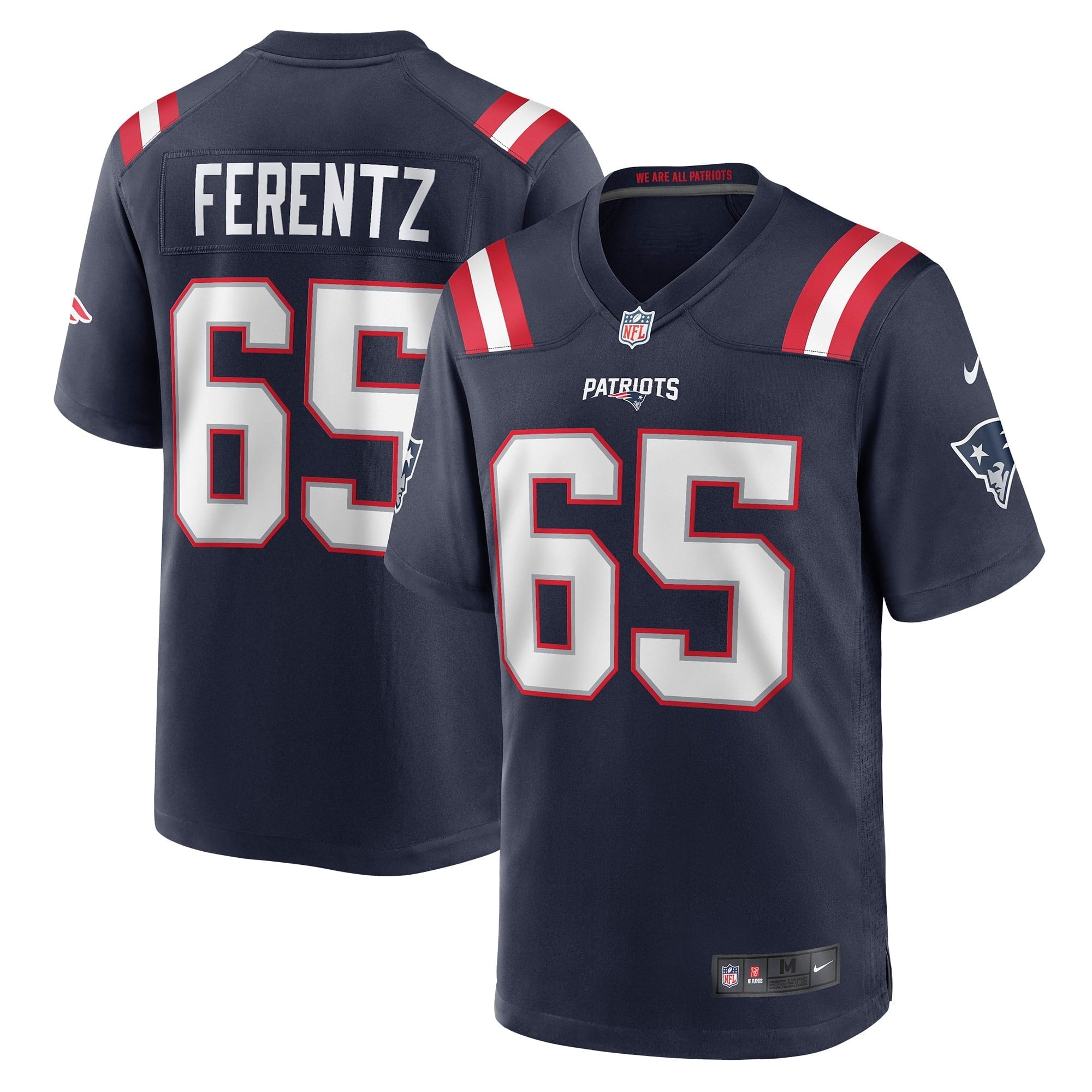 Men's Nike James Ferentz Navy New England Patriots Game Jersey