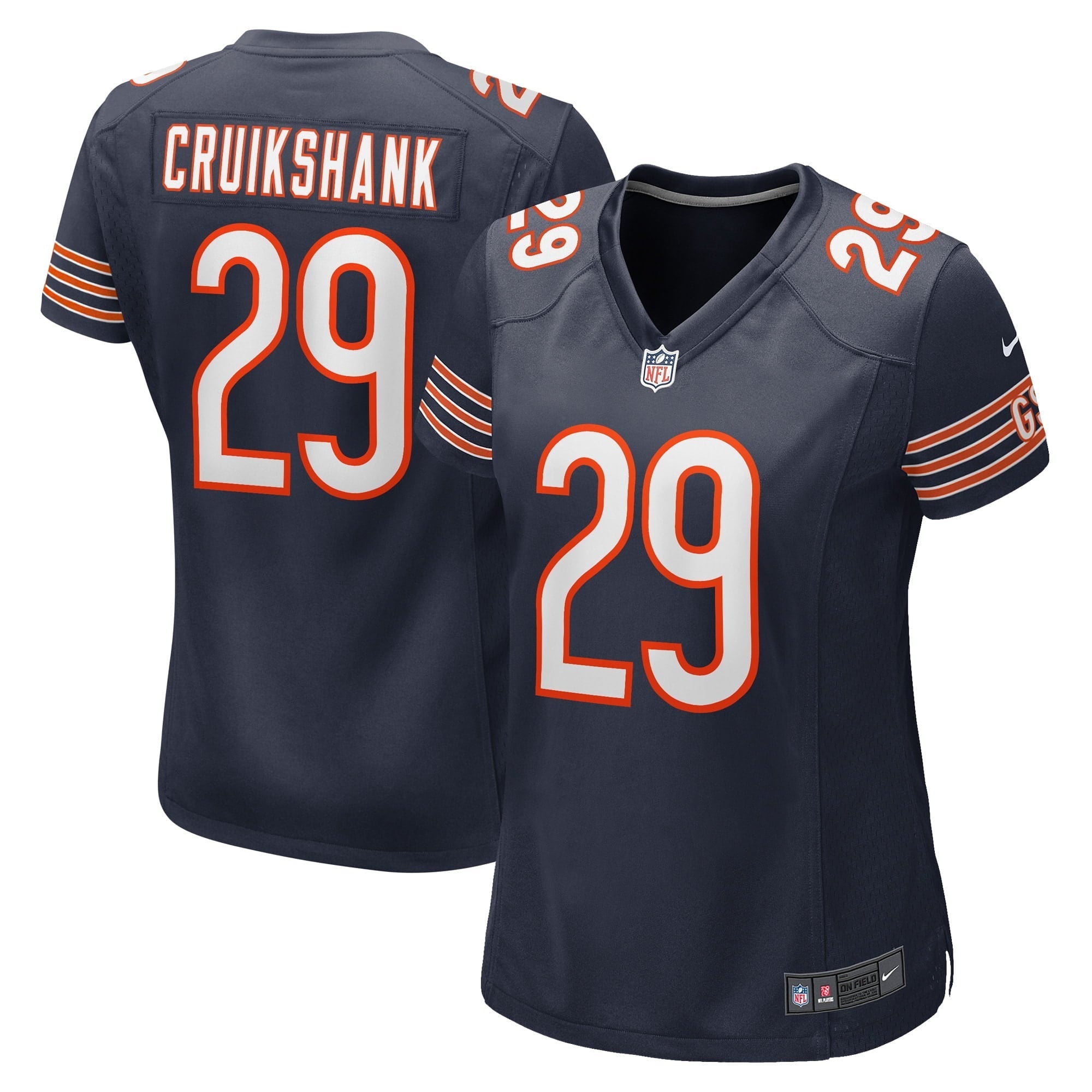 Women's Nike Dane Cruikshank Navy Chicago Bears Game Player Jersey