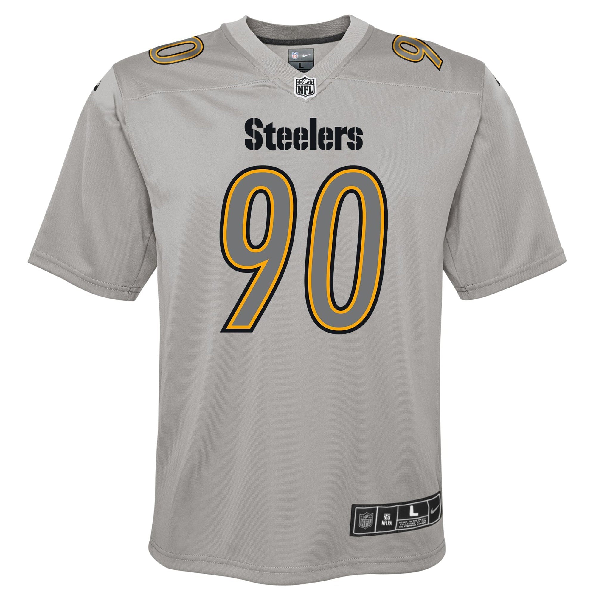 Youth Nike T.J. Watt Gray Pittsburgh Steelers Atmosphere Game Jersey