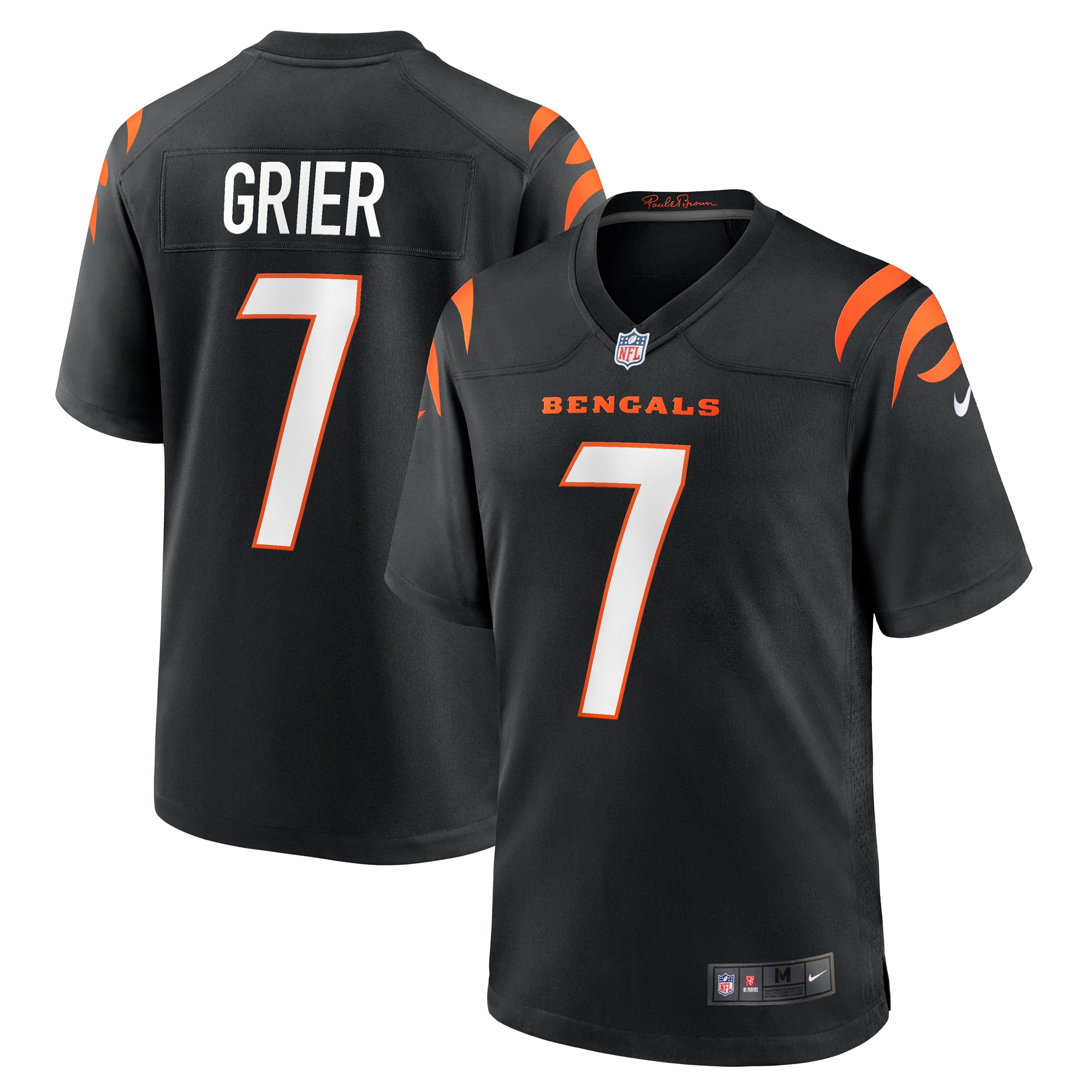 Will Grier Cincinnati Bengals Nike Team Game Jersey -  Black