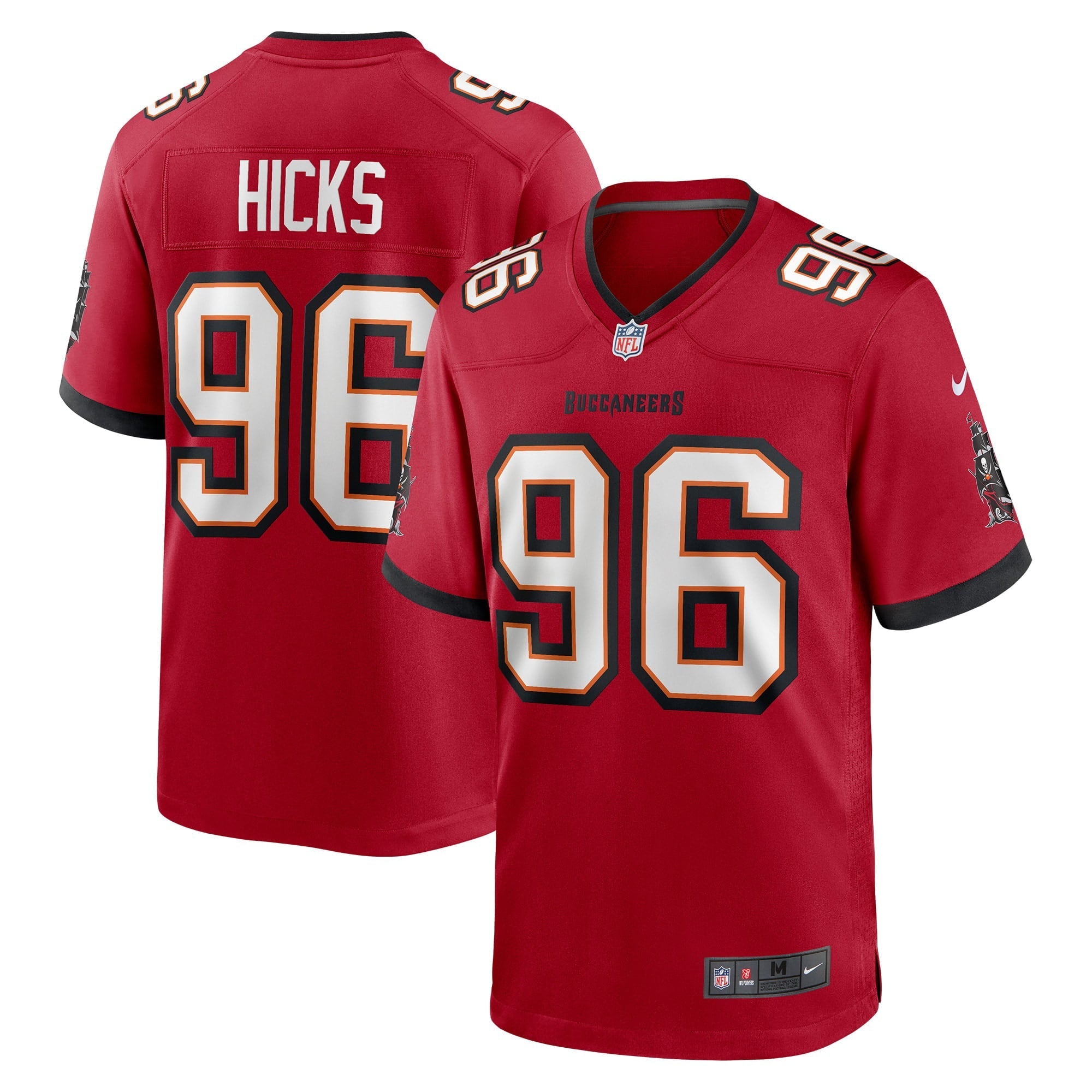 Men's Nike Akiem Hicks Red Tampa Bay Buccaneers Game Player Jersey
