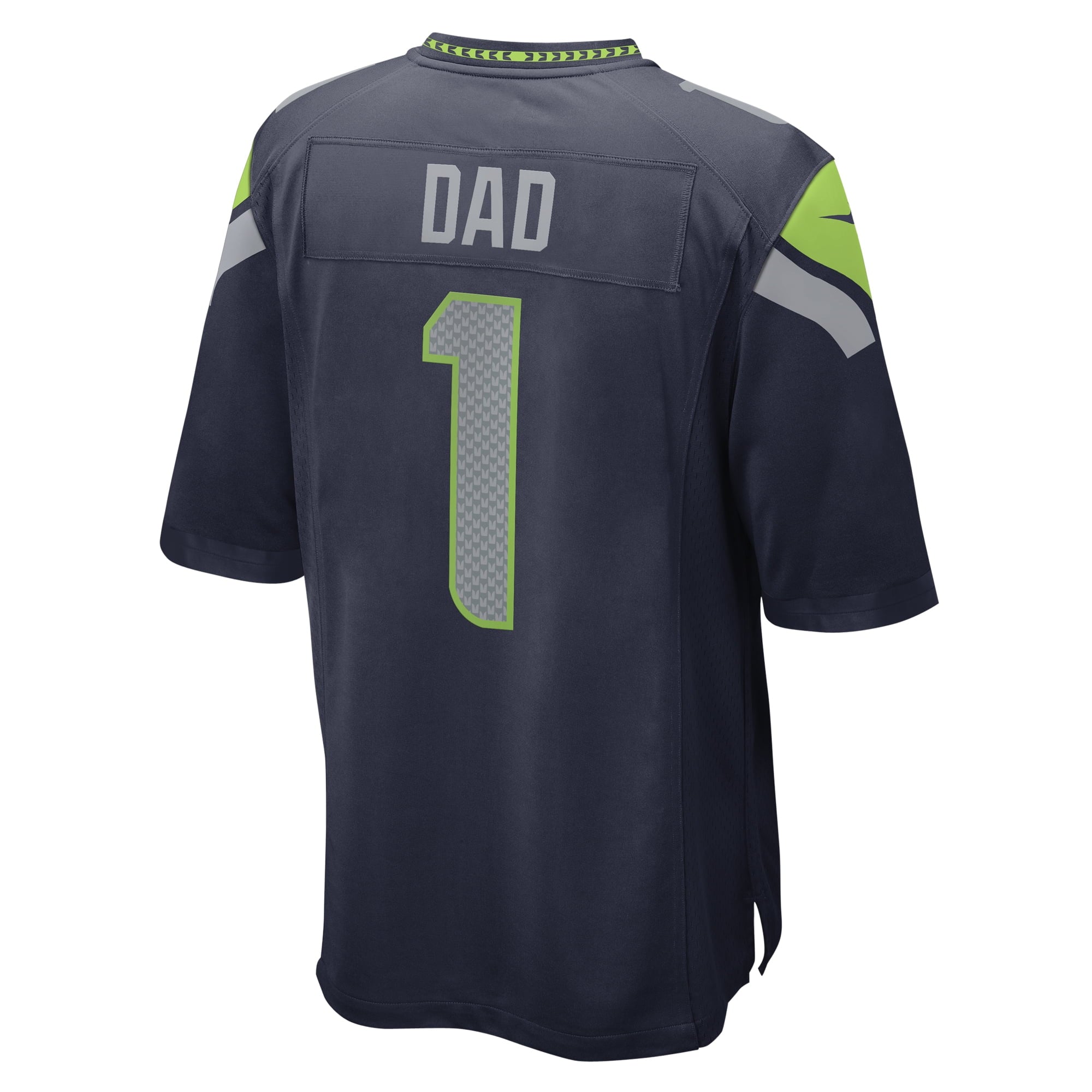 Men's Nike Number 1 Dad College Navy Seattle Seahawks Game Jersey
