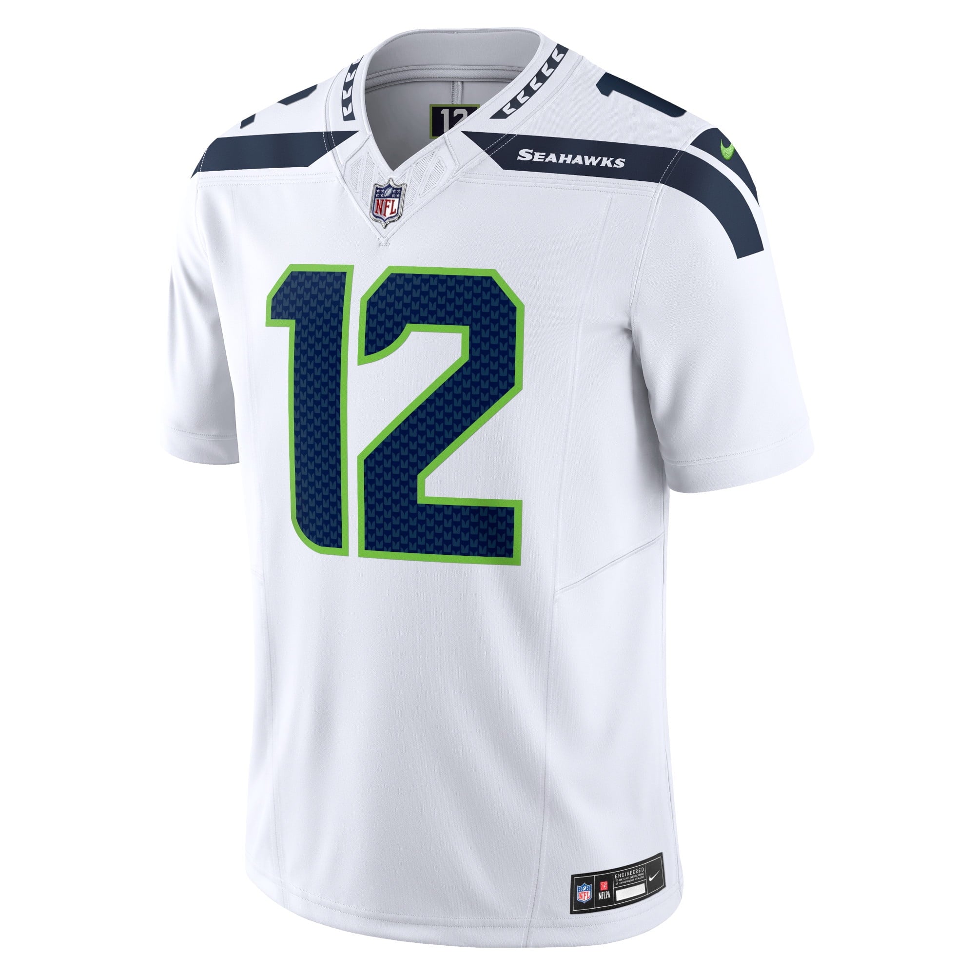 Men's Nike 12s White Seattle Seahawks Vapor F.U.S.E. Limited Jersey