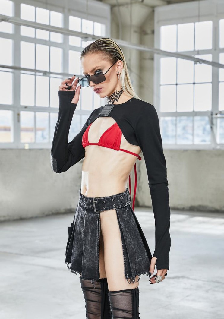 Cheap Hot Sale  DARKER WAVS Tops Bassline Jersey Knit Long Sleeve Shrug  Large