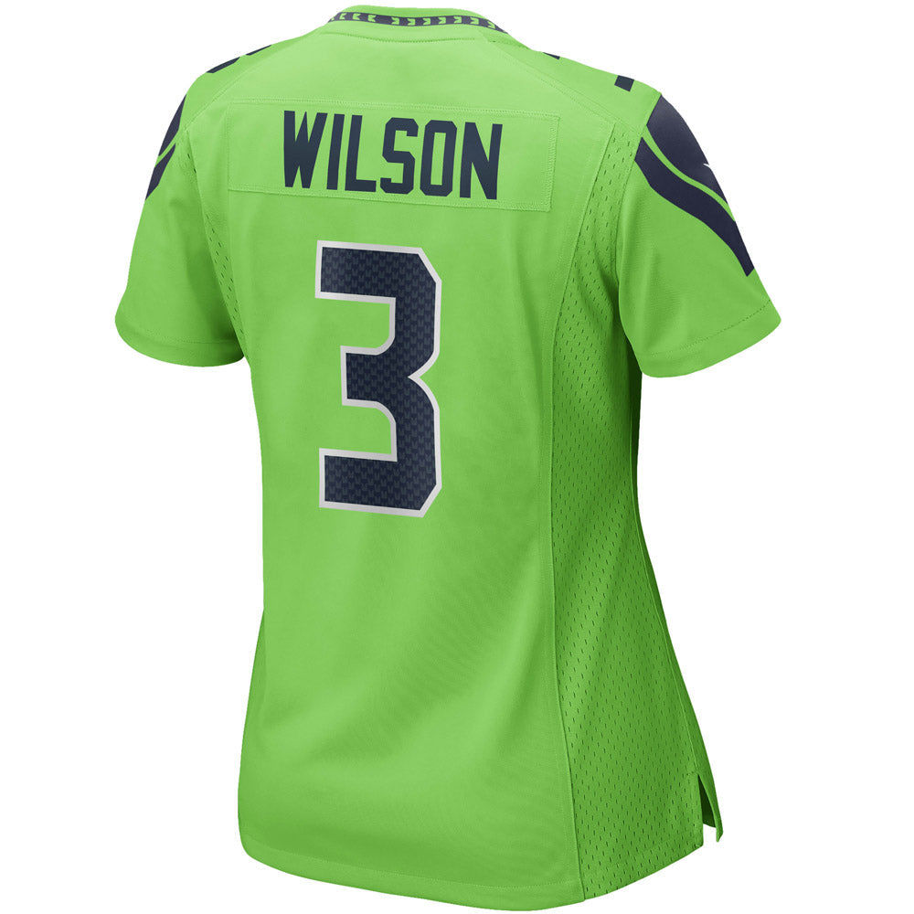 Women's Seattle Seahawks Russell Wilson Alternate Game Jersey Neon Green