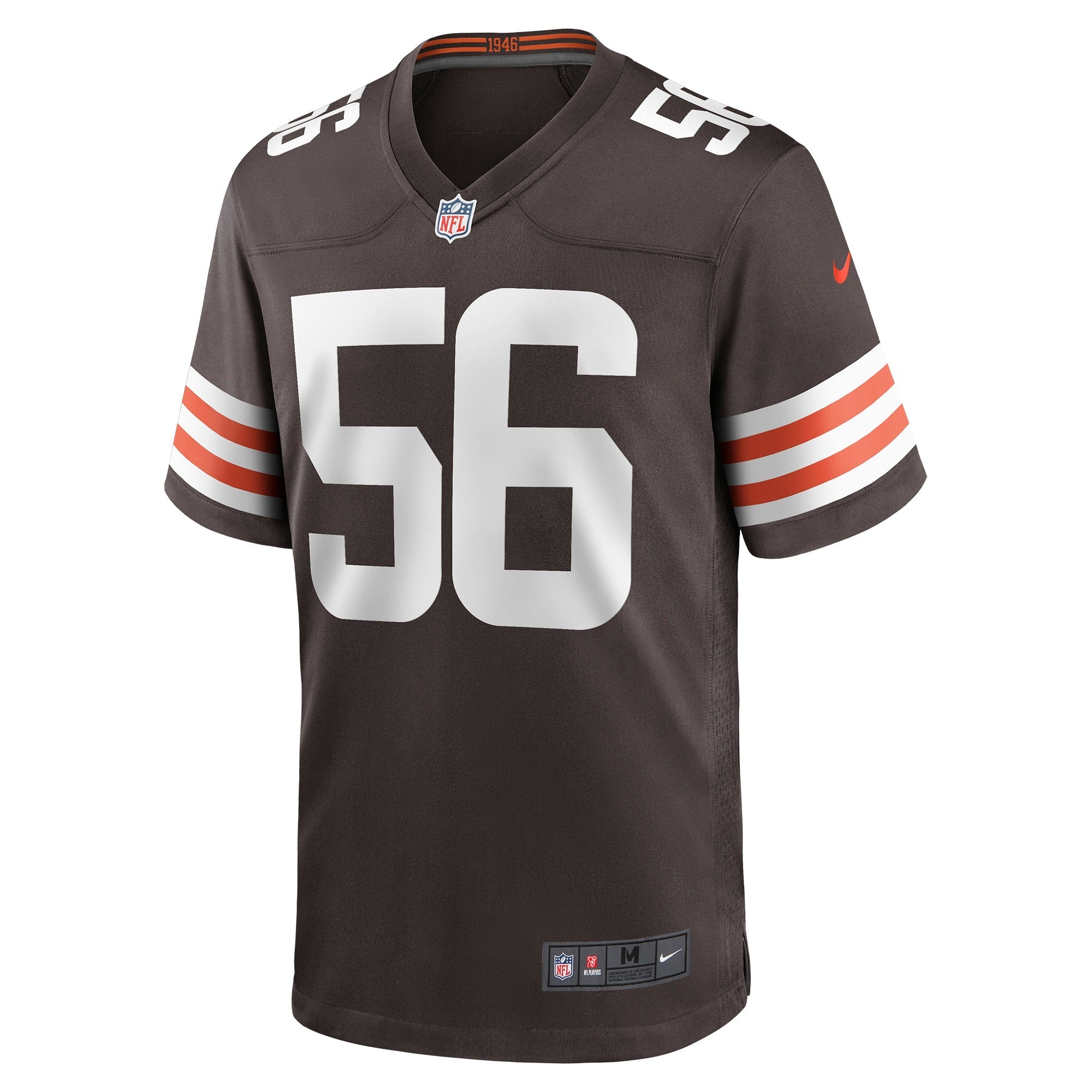 Men's Nike Dakota Allen Brown Cleveland Browns Game Player Jersey