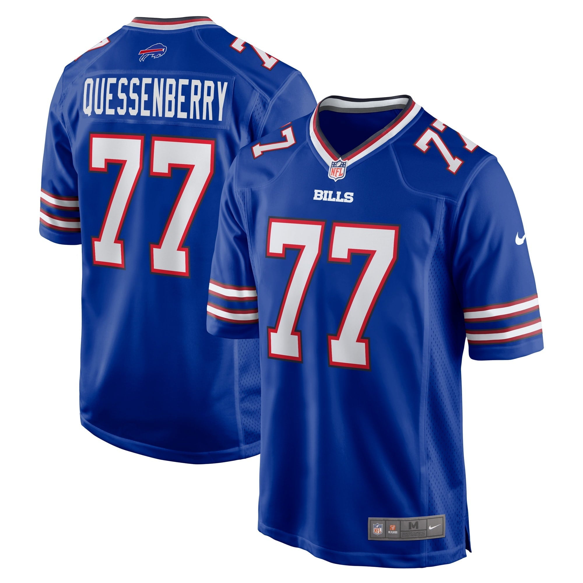 Men's Nike David Quessenberry Royal Buffalo Bills Game Player Jersey
