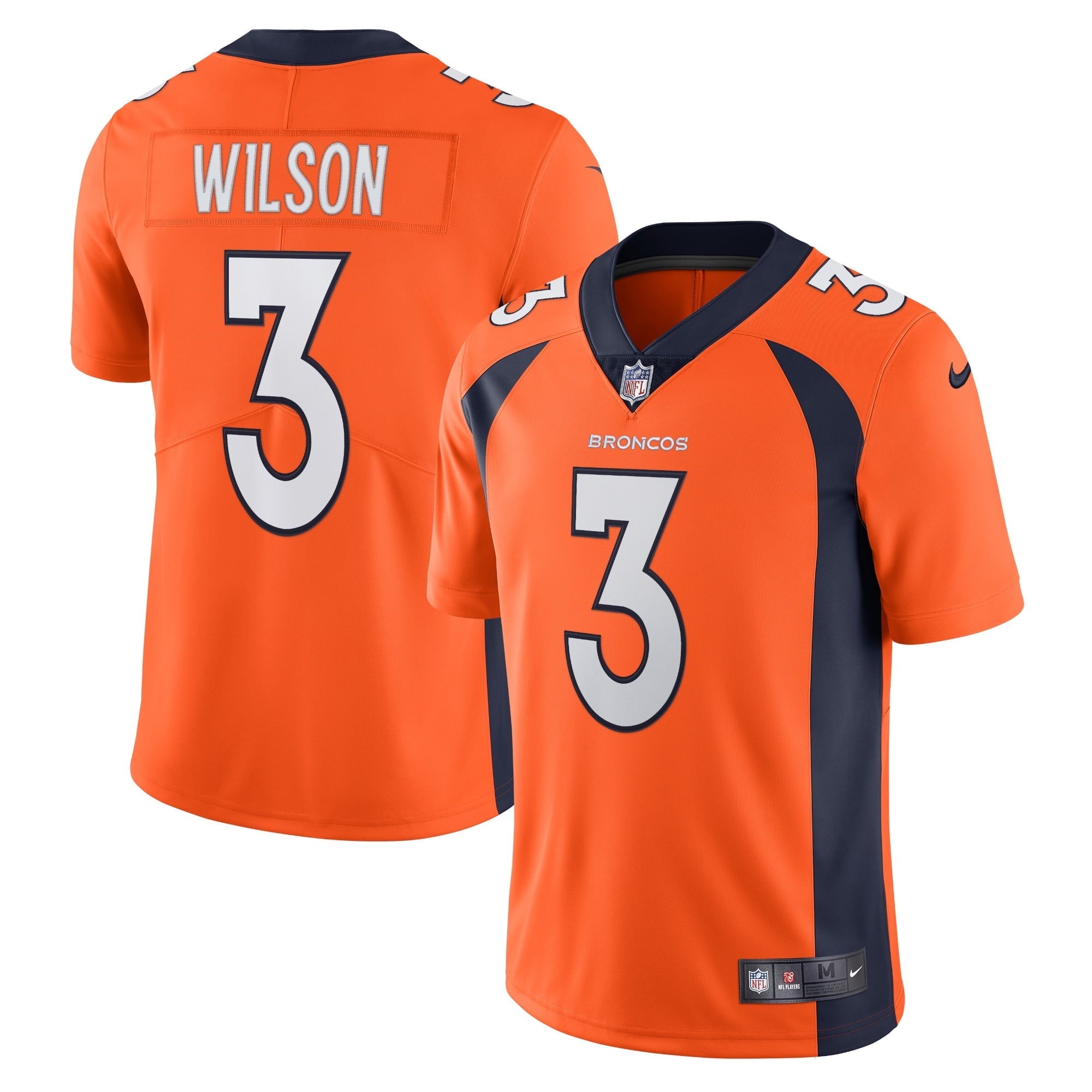 Men's Nike  Russell Wilson  Orange Denver Broncos Team Vapor Limited Jersey