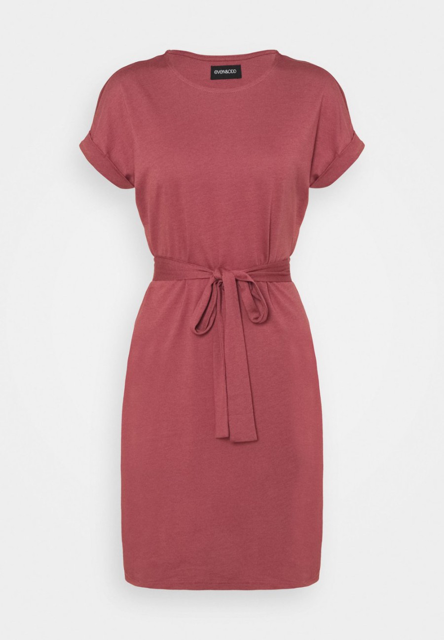 Sale Prix Distinctifs Even&Odd BASIC – Short sleeves mini belted dress – Robe en jersey robes col rond femme XS