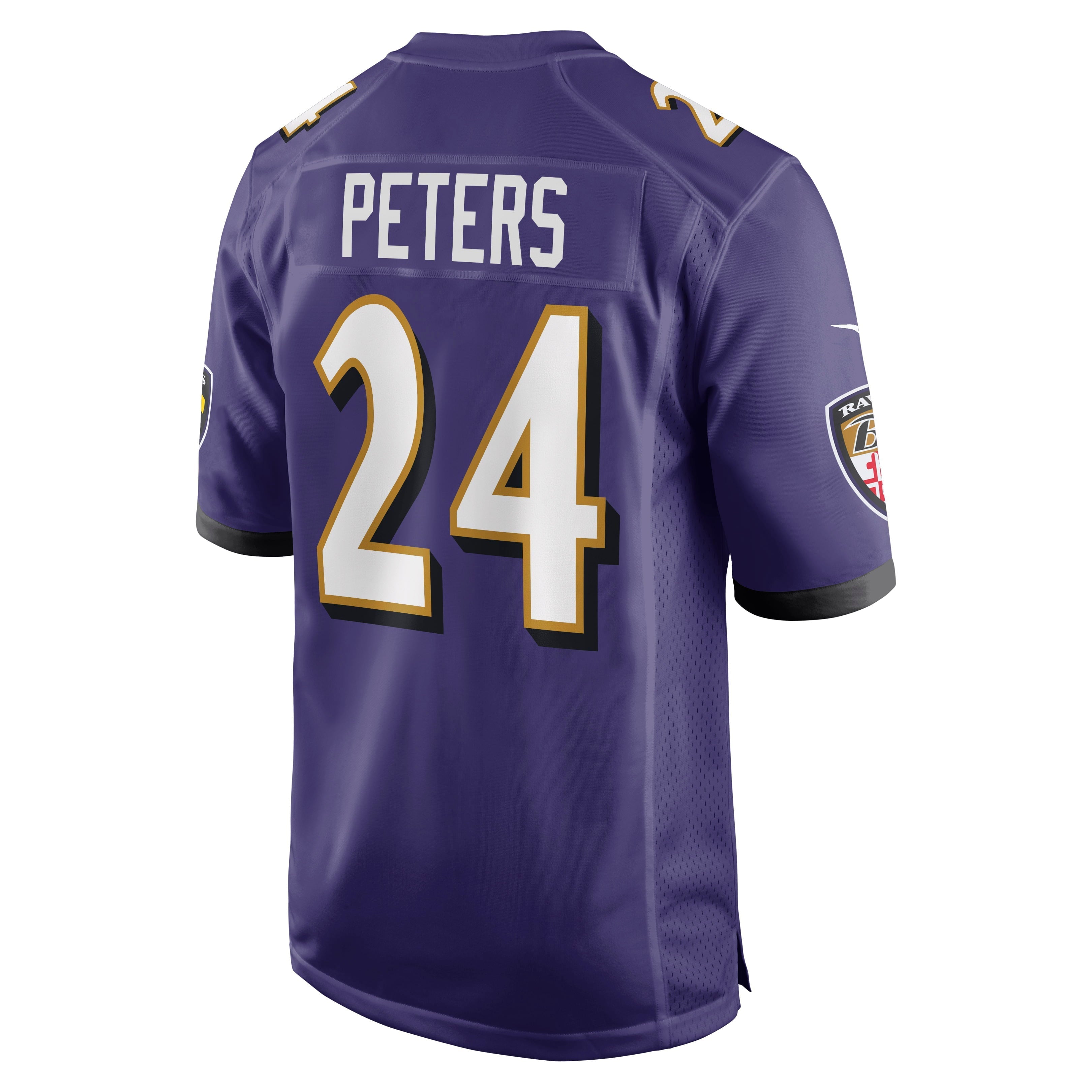Men's Nike Marcus Peters Purple Baltimore Ravens Game Jersey