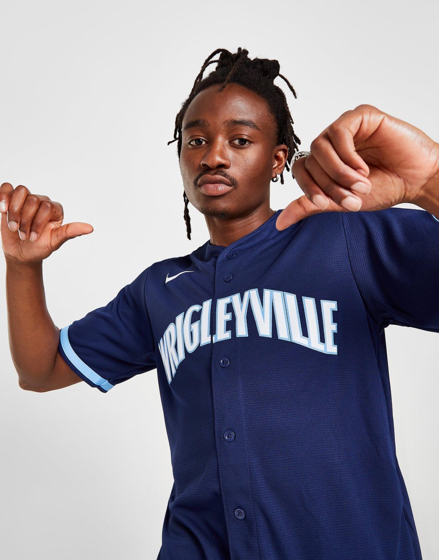 Sale Nike MLB Chicago Cubs City Jersey Blå S