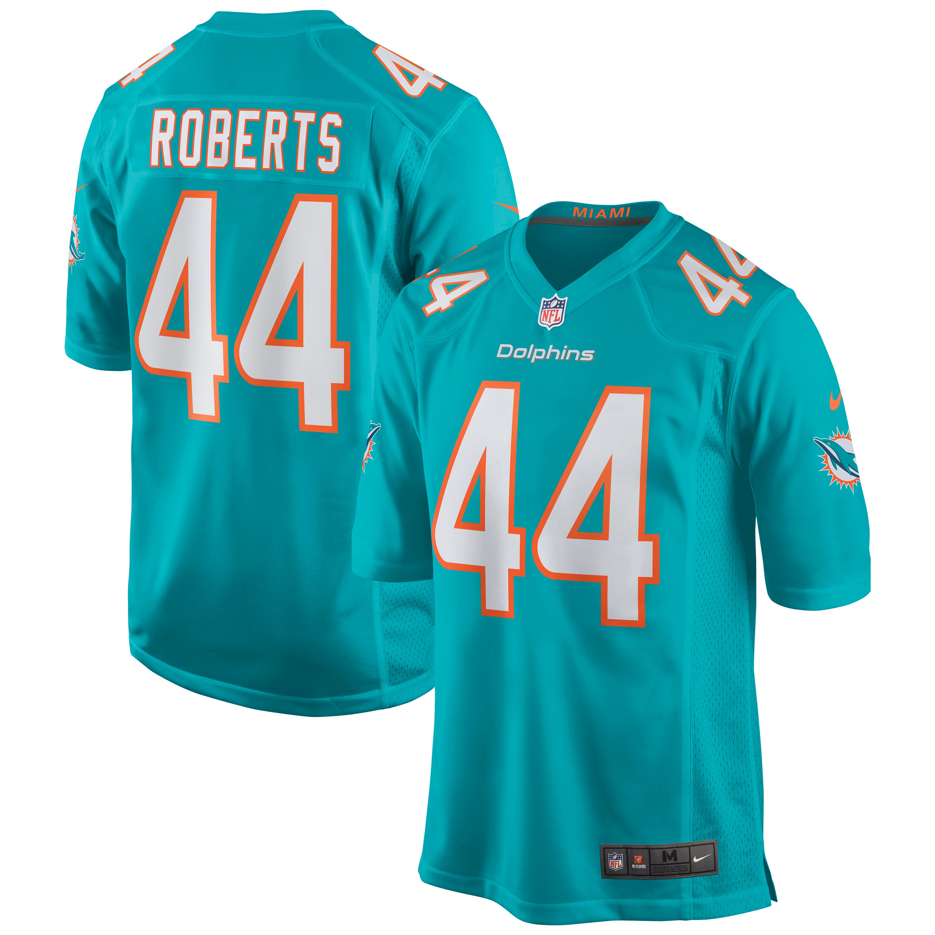 Elandon Roberts Miami Dolphins Nike Game Jersey - Aqua