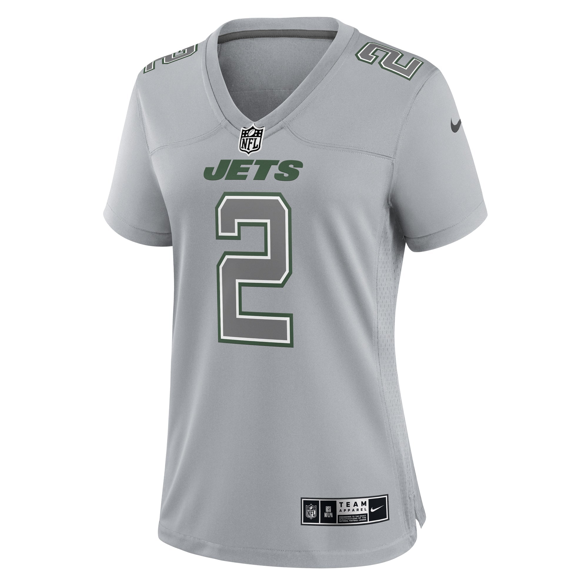 Women's Nike Zach Wilson Gray New York Jets Atmosphere Fashion Game Jersey