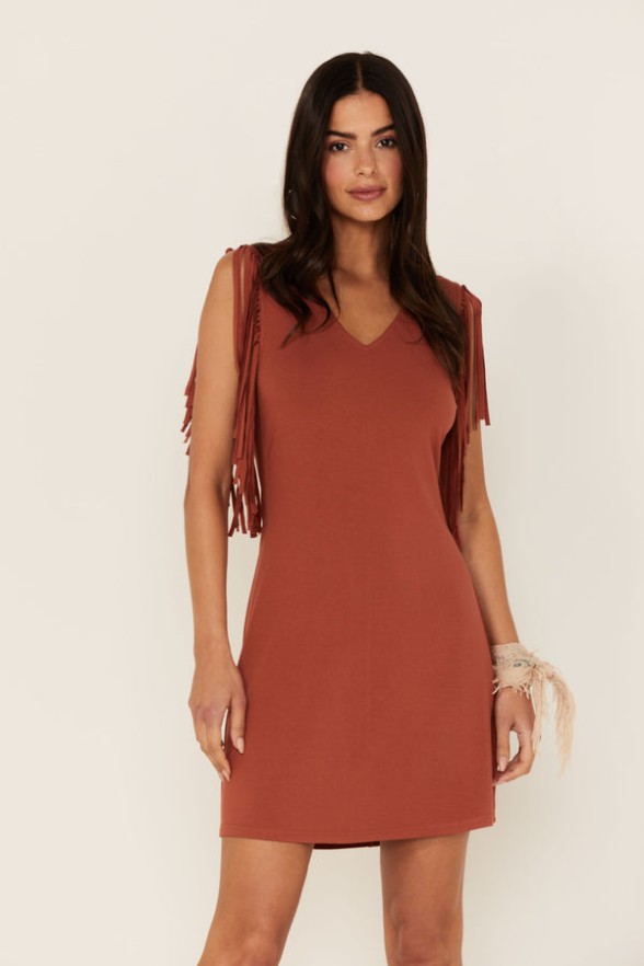 Outlet Discount Idyllwind Countrywood Jersey Fringe Dress – Women XS