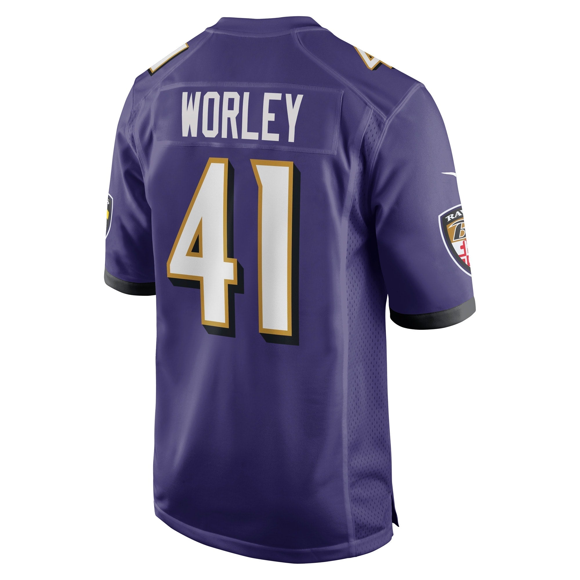 Men's Nike Daryl Worley Purple Baltimore Ravens Game Player Jersey