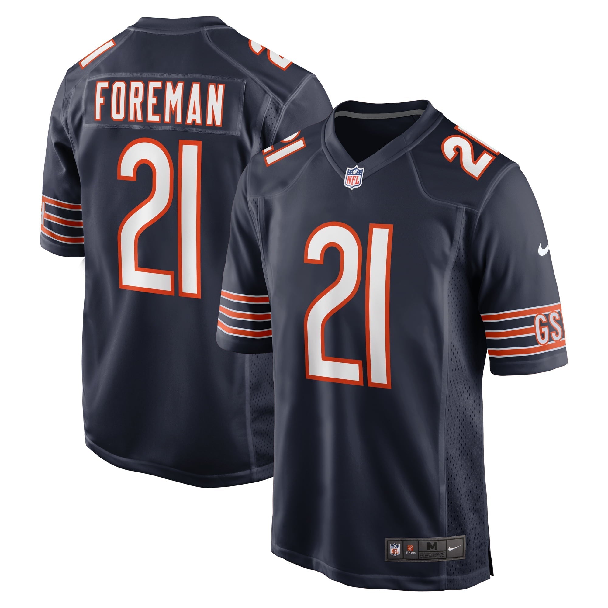 Men's Nike D'Onta Foreman Navy Chicago Bears Game Jersey