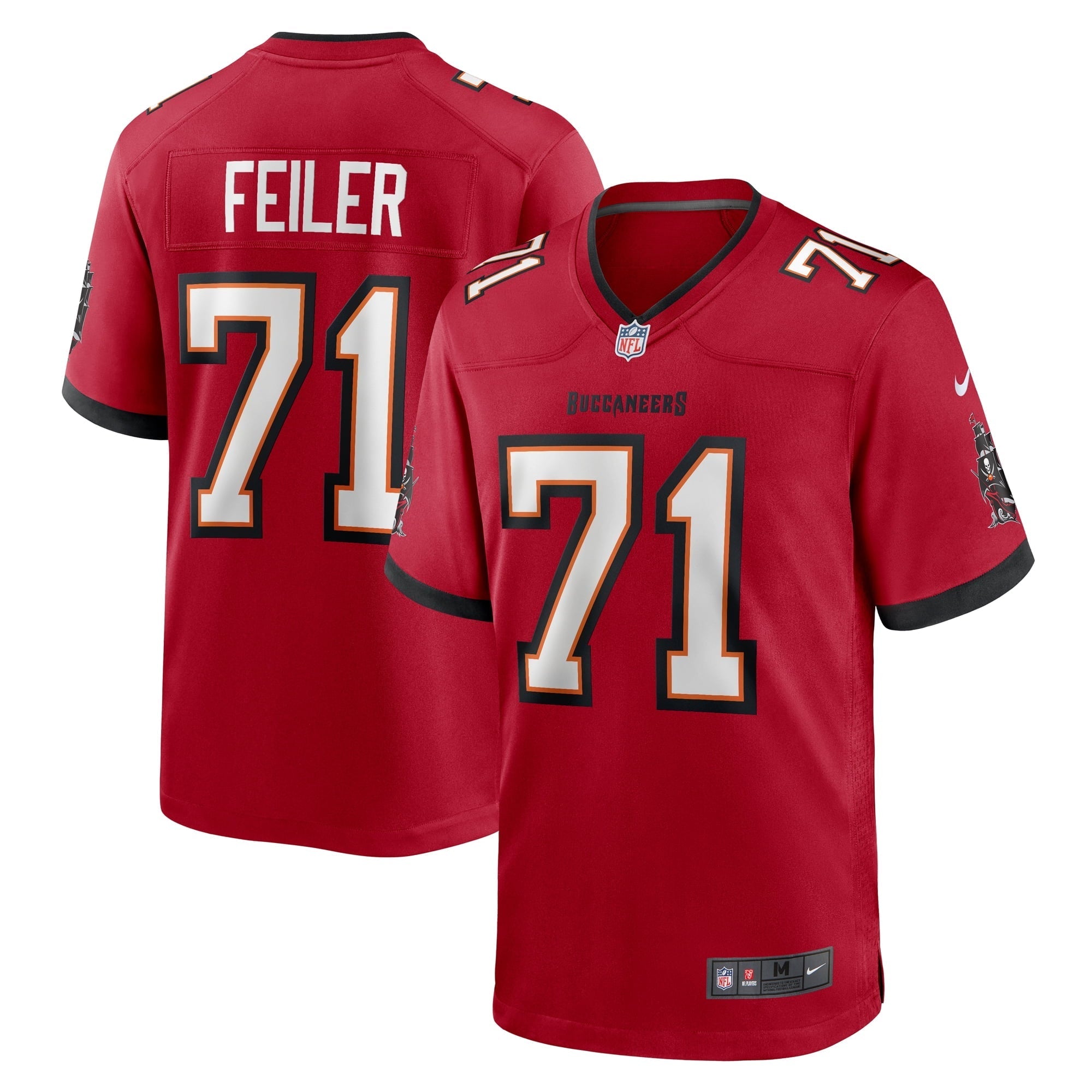 Men's Nike Matt Feiler Red Tampa Bay Buccaneers Game Player Jersey