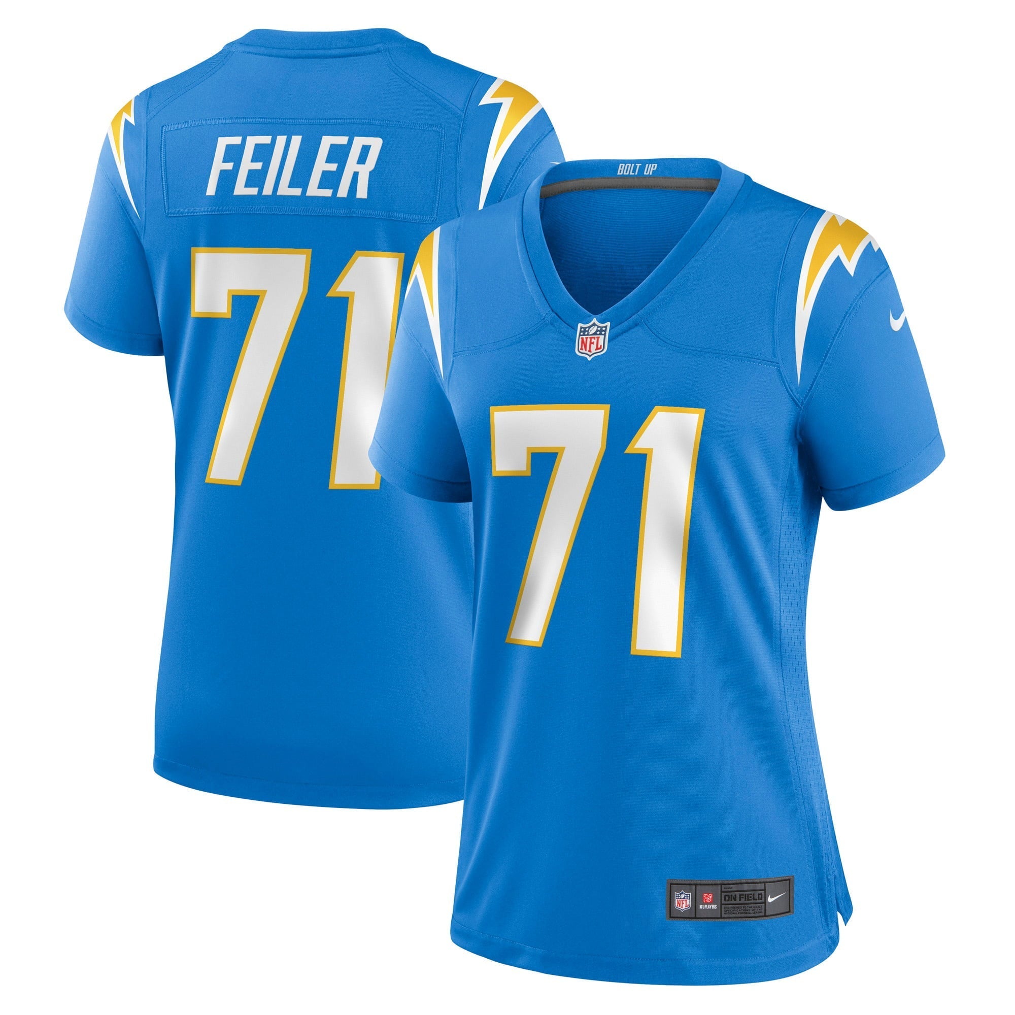 Women's Nike Matt Feiler Powder Blue Los Angeles Chargers Game Player Jersey