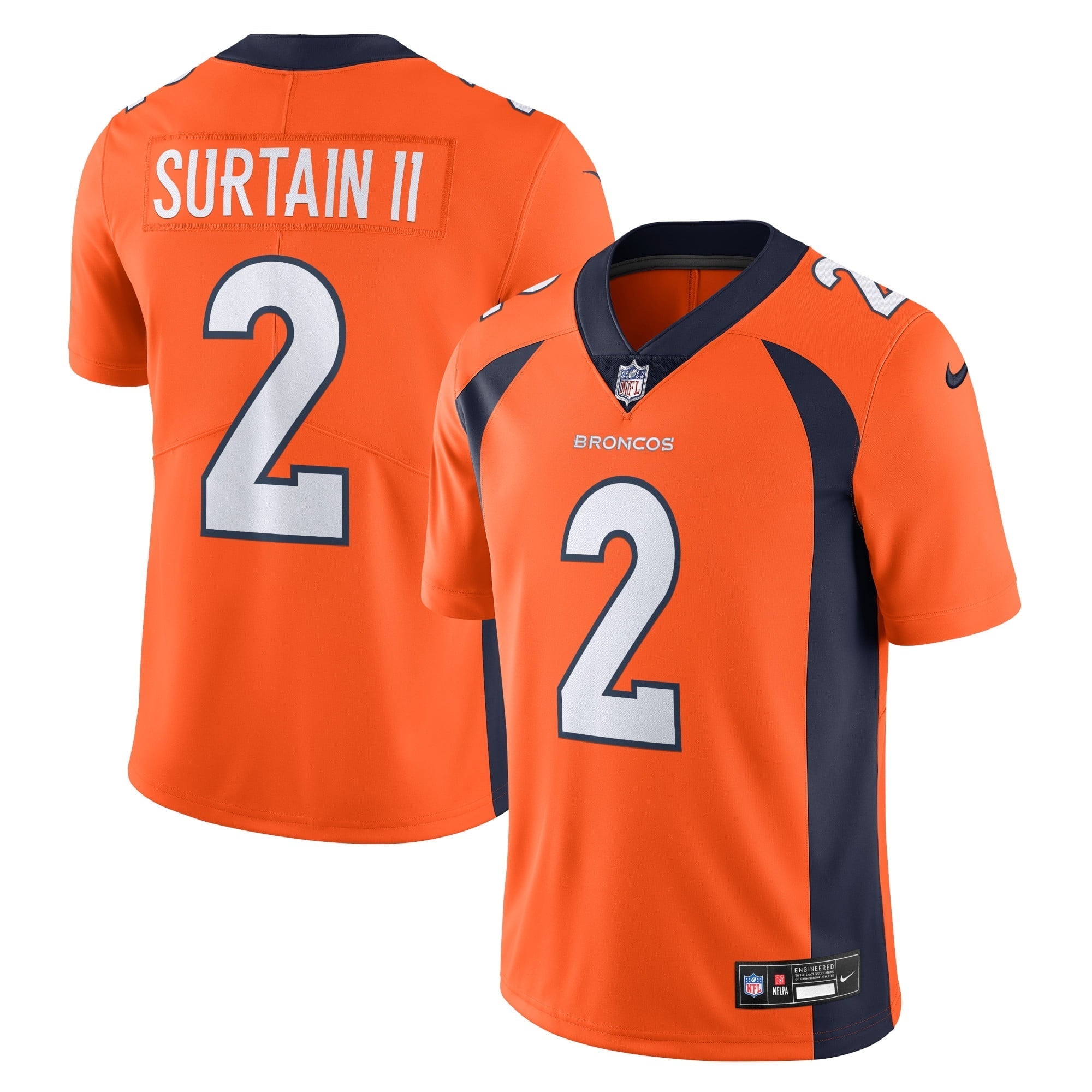 Men's Nike Patrick Surtain II Orange Denver Broncos  Vapor Untouchable Limited Jersey