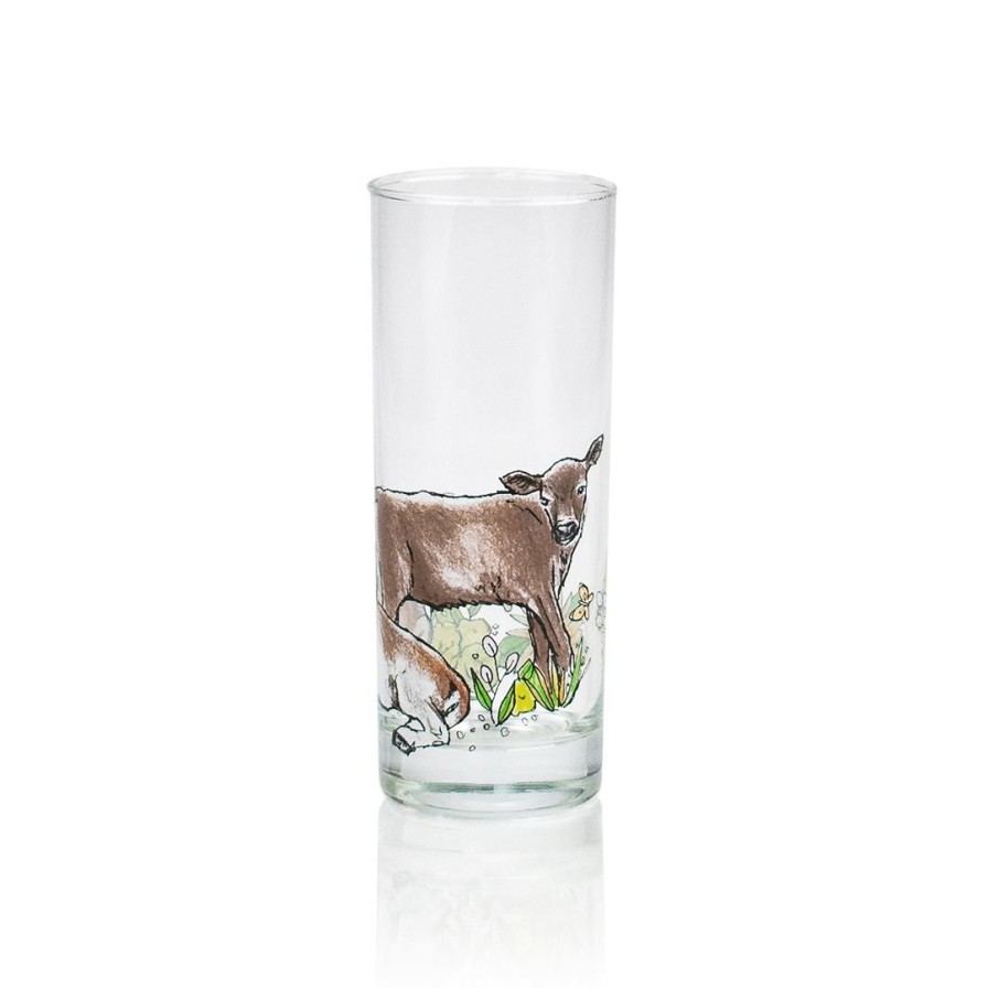Sale Everything Kitchens Barnyard Baby Animals 8 Oz Drinking Glass | “Have A Jersey Cow” – Calf Clear, Multi-color
