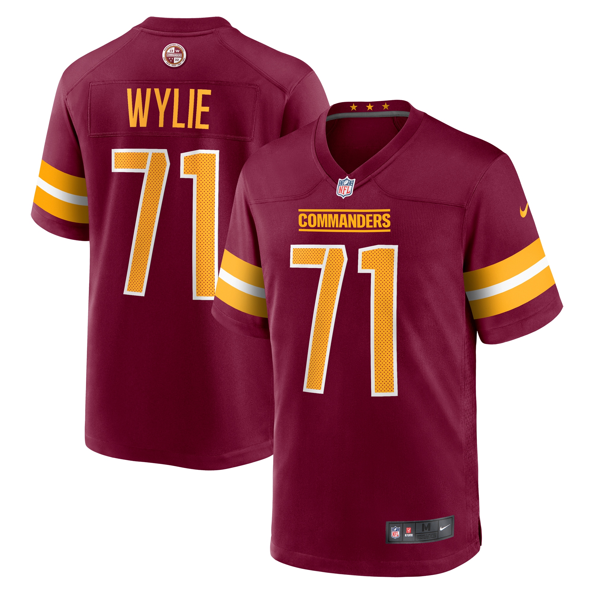 Andrew Wylie Washington Commanders Nike Game Player Jersey - Burgundy