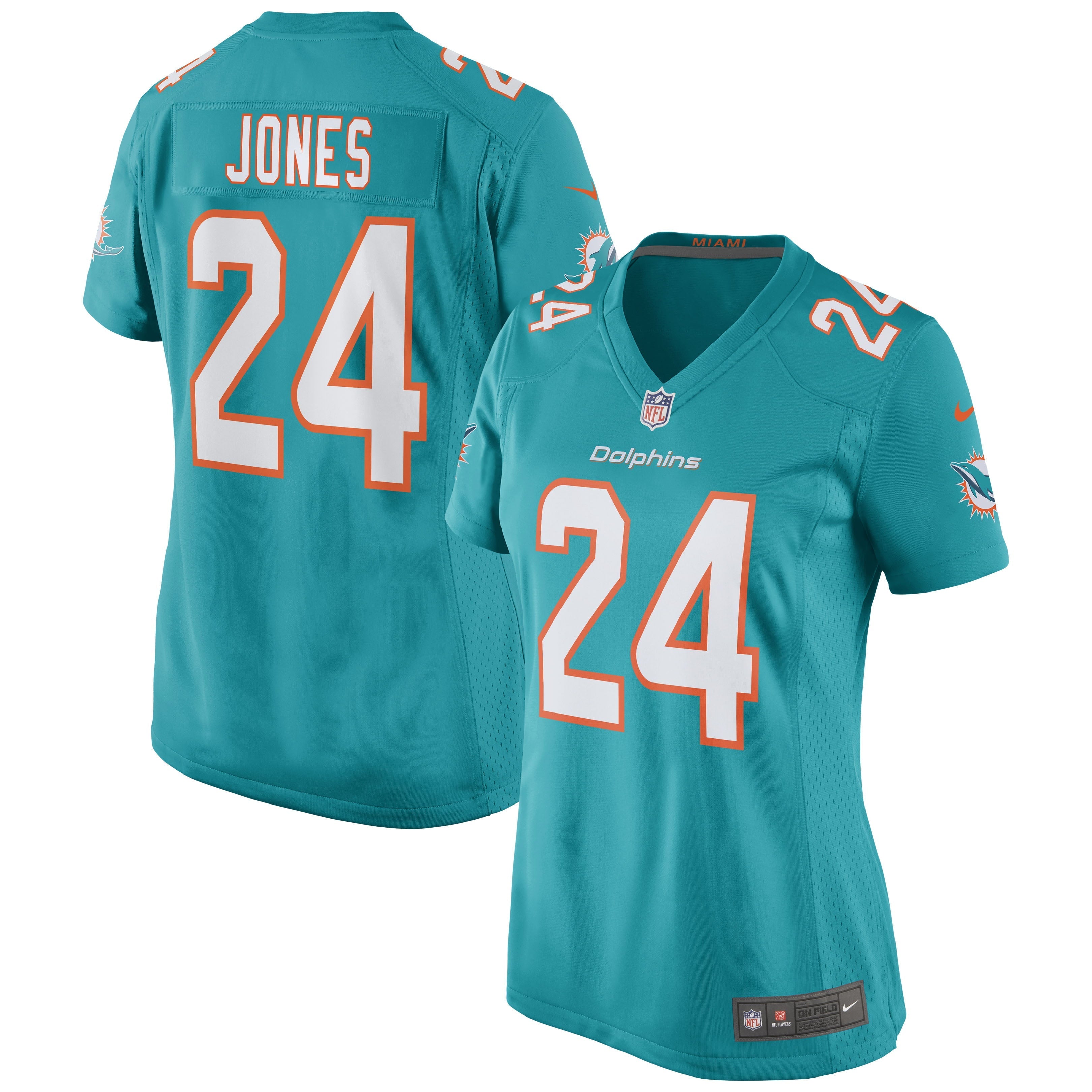 Women's Nike Byron Jones Aqua Miami Dolphins Game Jersey