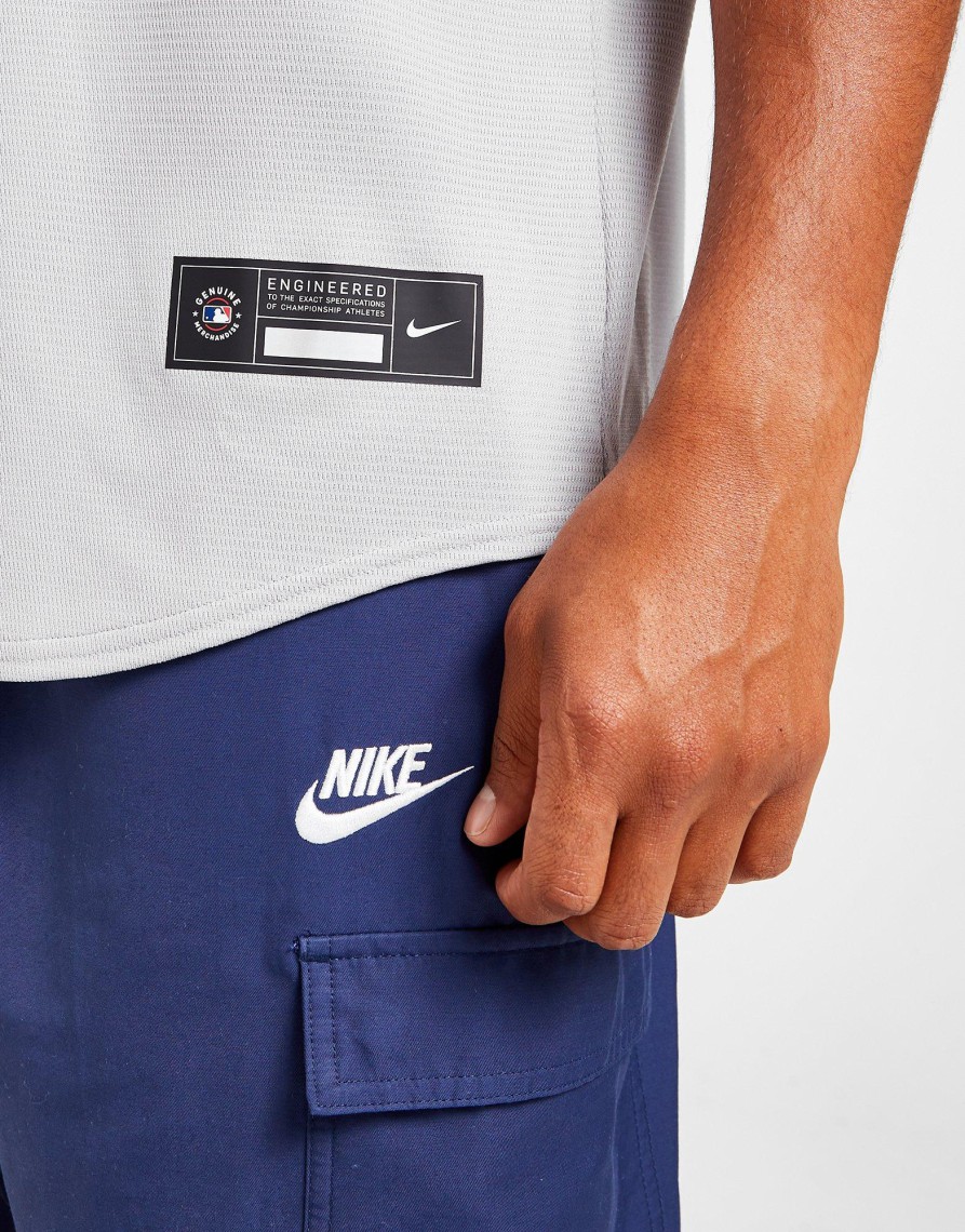 Discount Nike MLB Boston Red Sox Road Jersey Herre Grå S