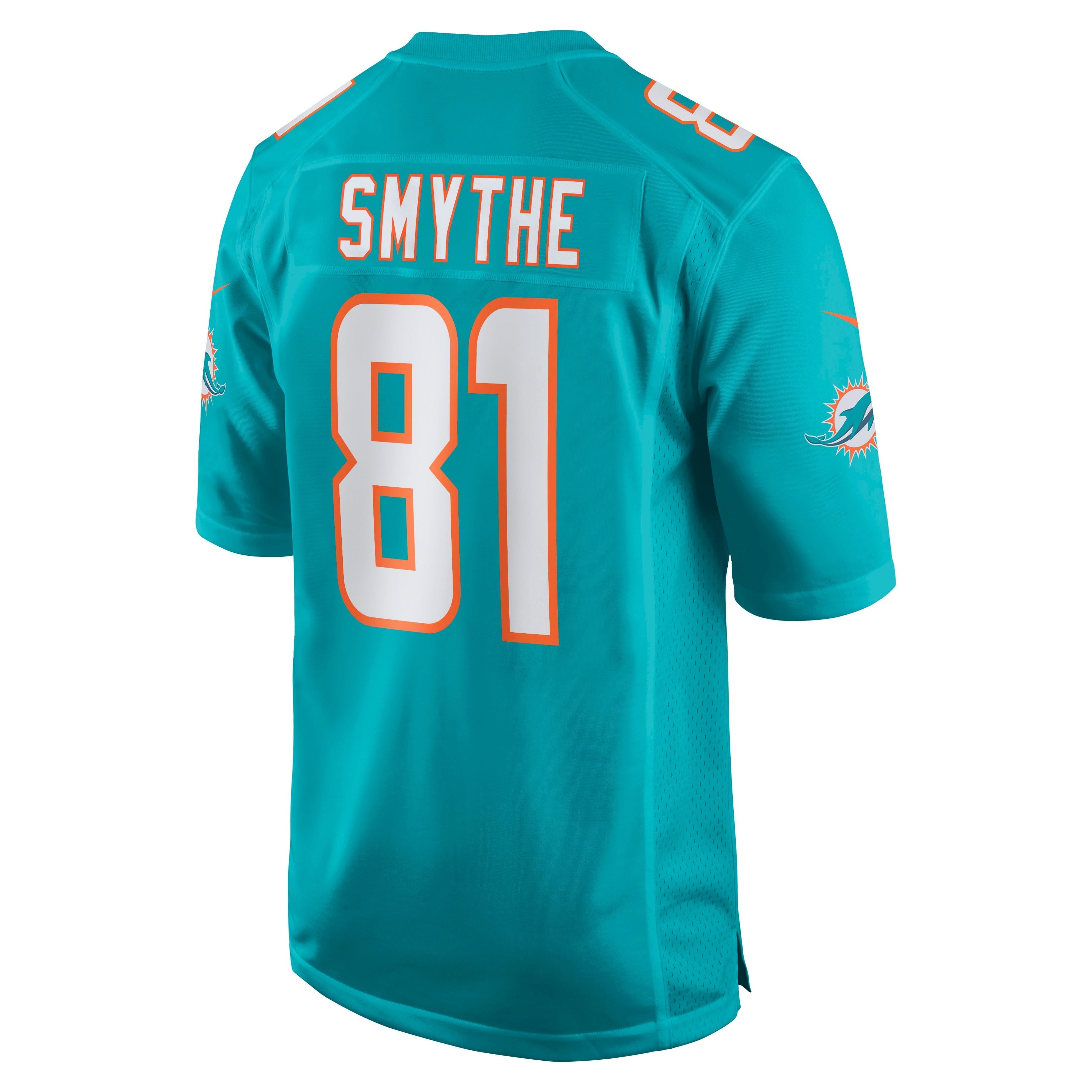 Men's Nike Durham Smythe Aqua Miami Dolphins Game Jersey