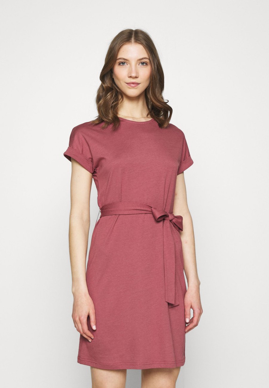 Outlet Authentique 100% Even&Odd BASIC – Short sleeves mini belted dress – Robe en jersey robes col rond femme XS