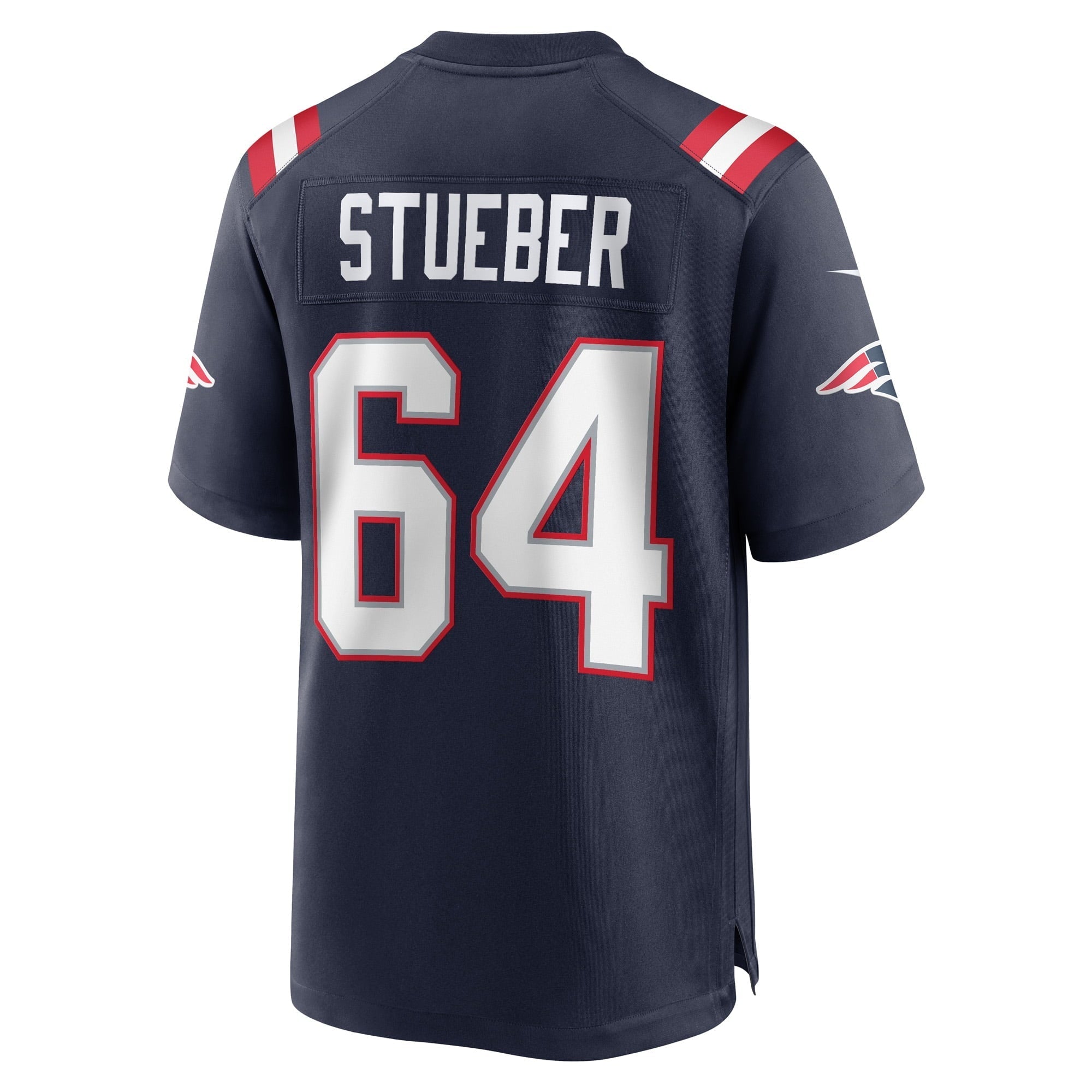 Men's Nike Andrew Stueber Navy New England Patriots Game Player Jersey