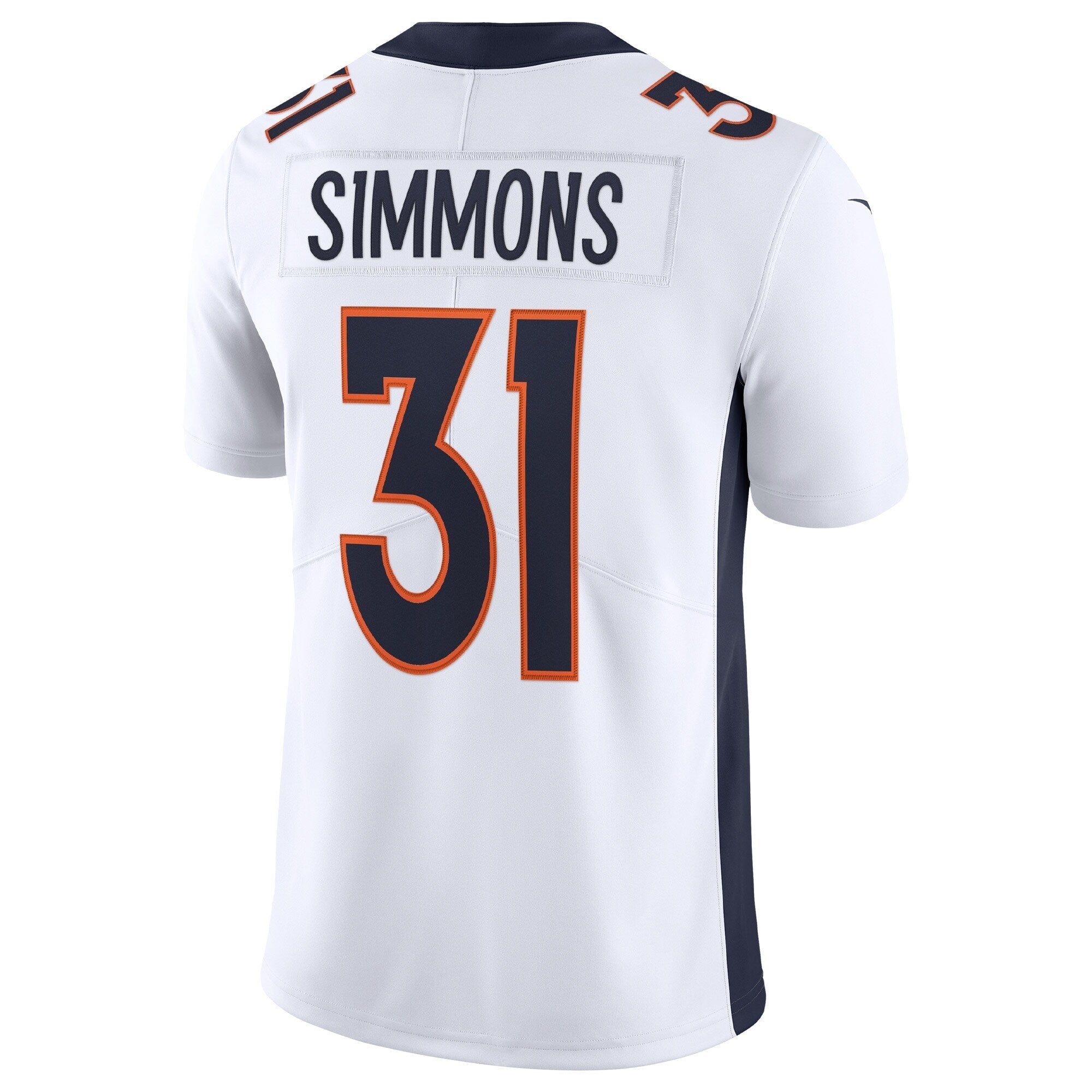 Men's Nike Justin Simmons White Denver Broncos Vapor Limited Jersey