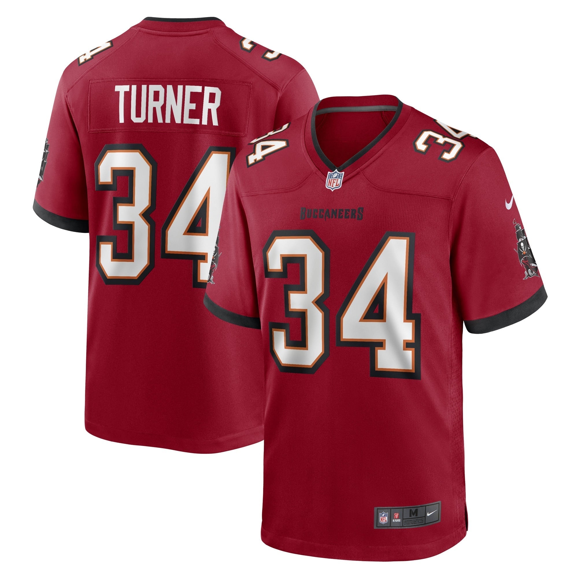 Men's Nike Nolan Turner Red Tampa Bay Buccaneers Game Player Jersey