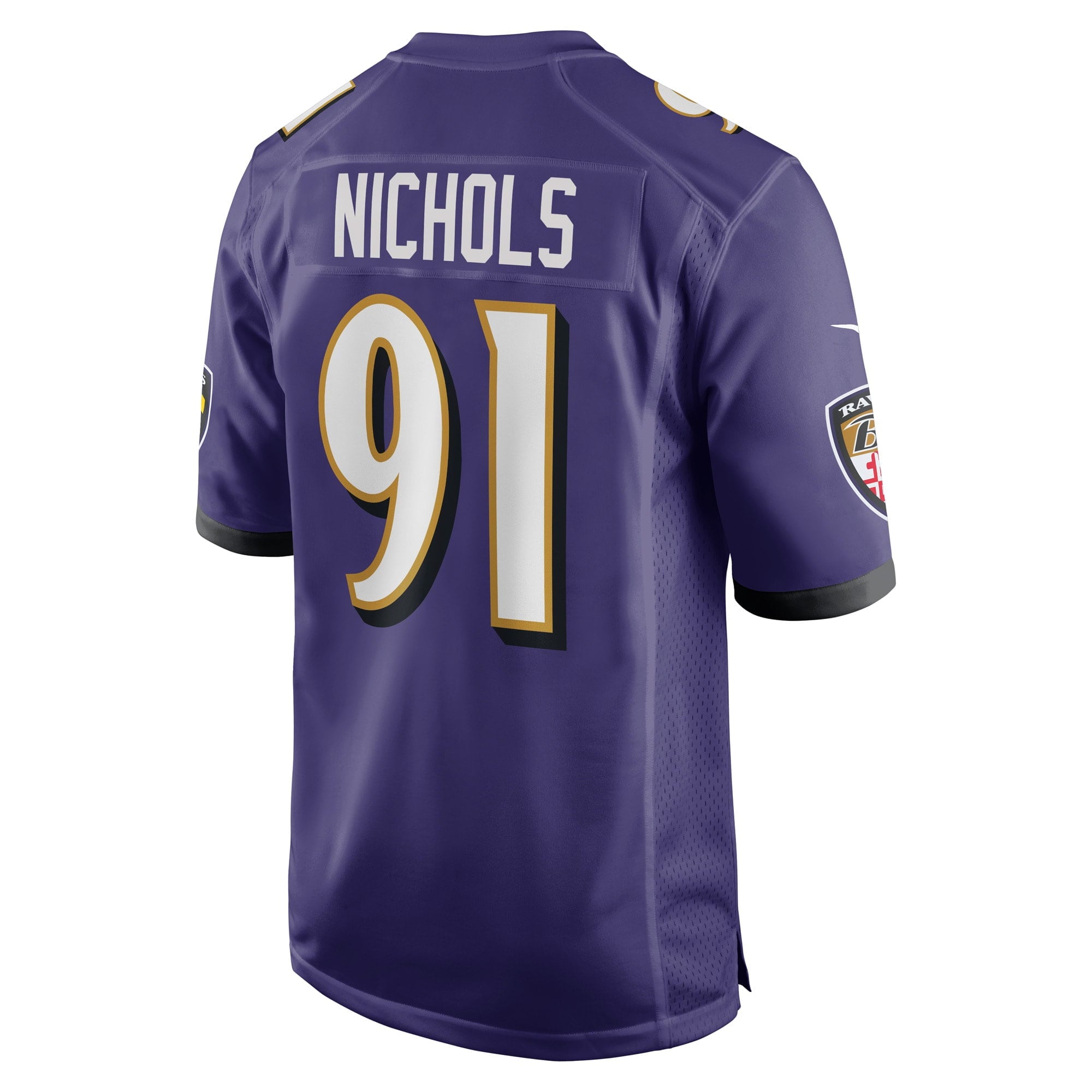 Men's Nike Rayshad Nichols Purple Baltimore Ravens Game Player Jersey