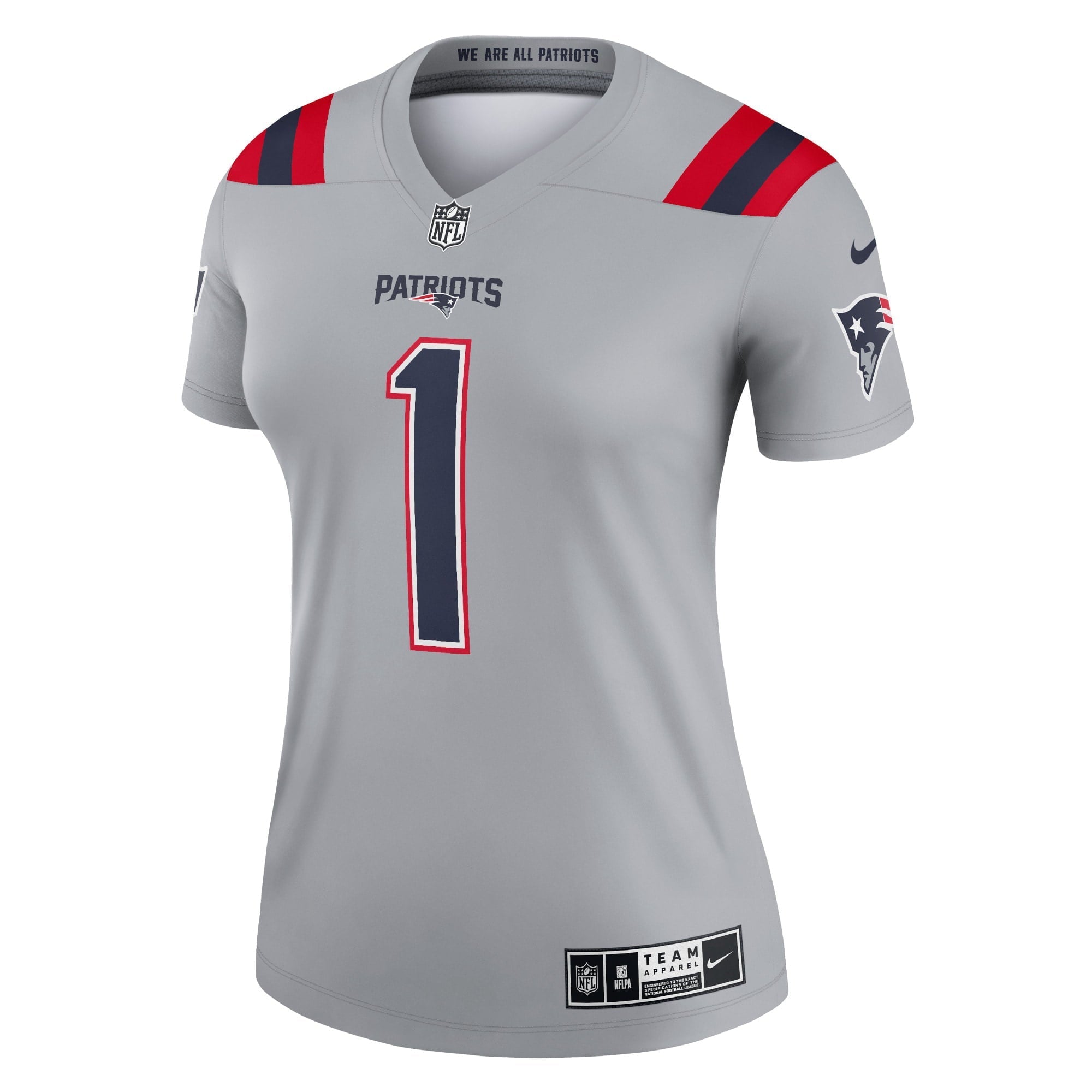 Women's Nike Cam Newton Gray New England Patriots Inverted Legend Jersey
