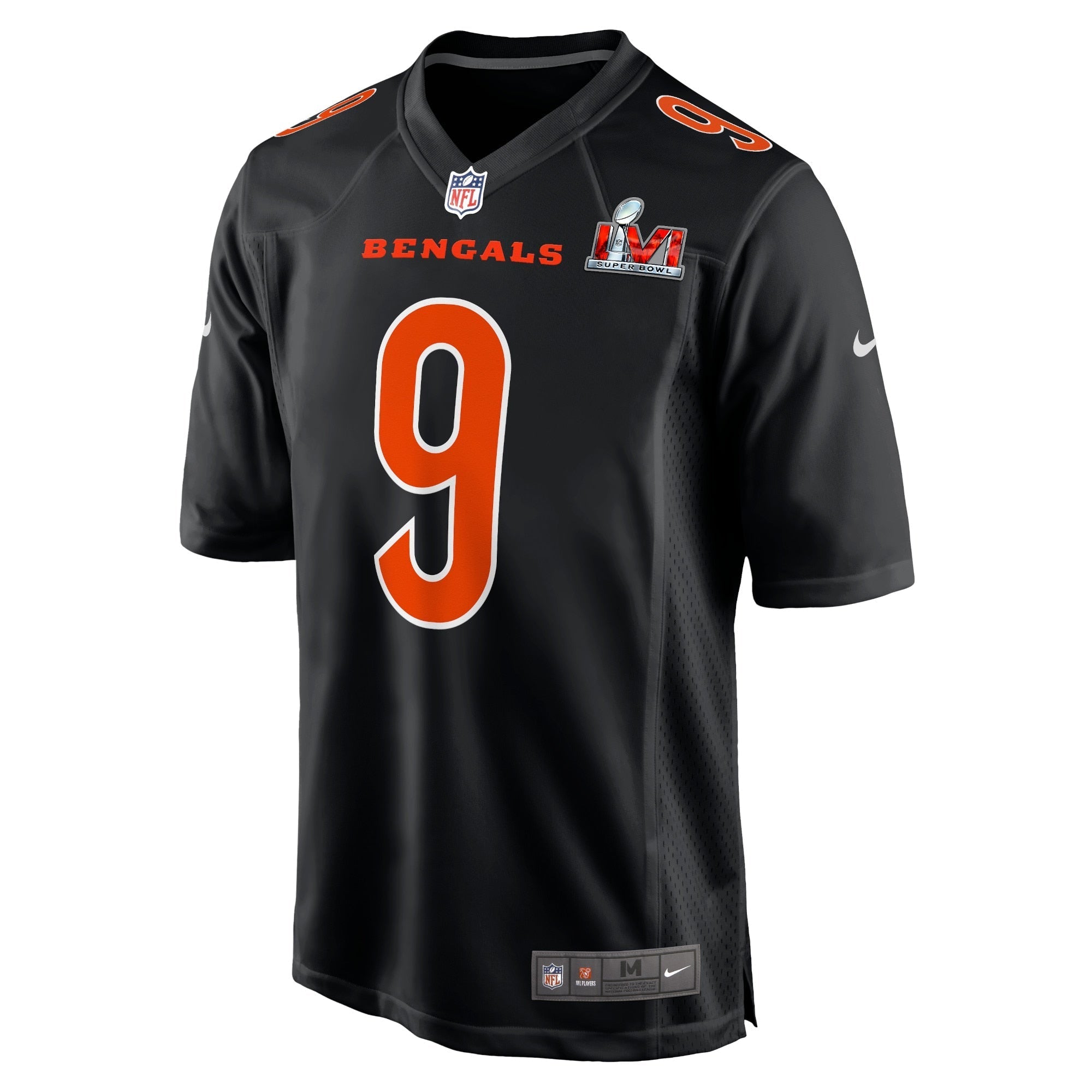Men's Nike Joe Burrow Black Cincinnati Bengals Super Bowl LVI Bound Game Fashion Jersey