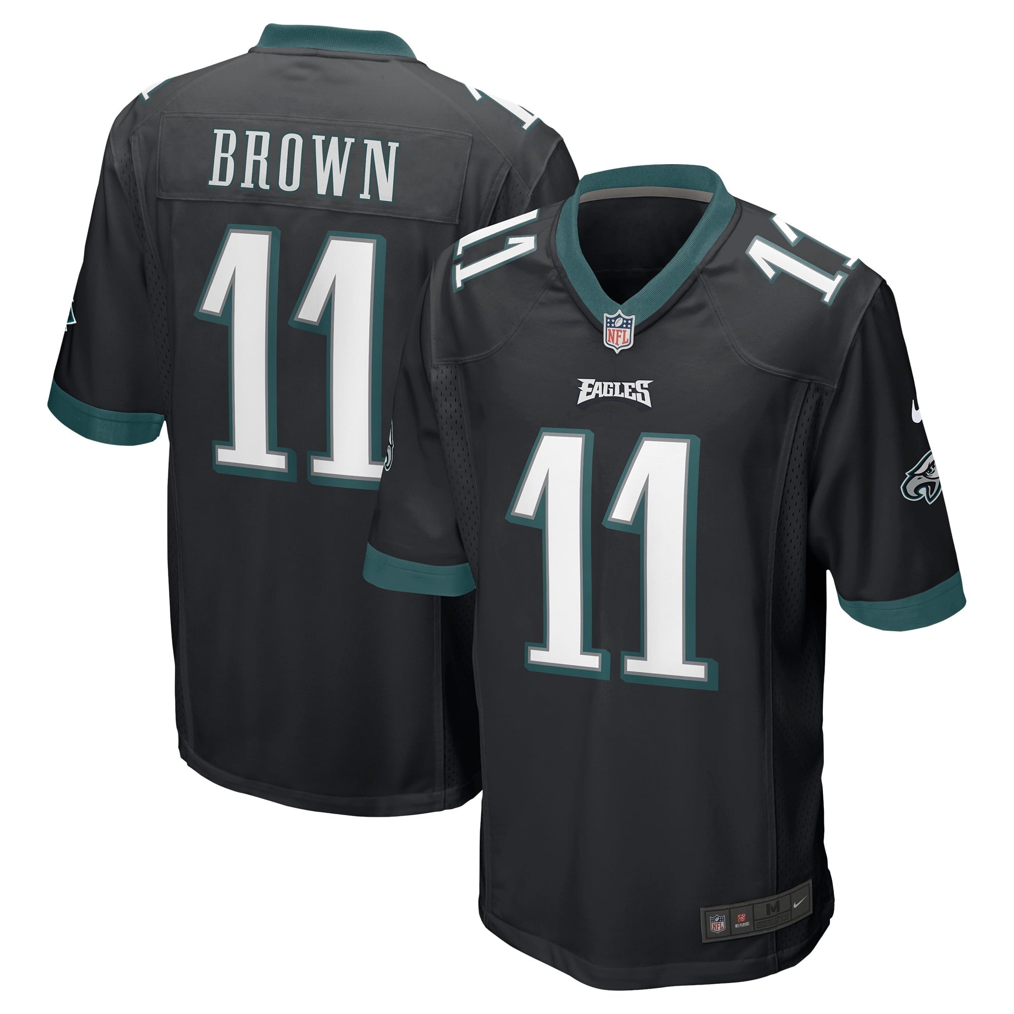 Men's Nike A.J. Brown Black Philadelphia Eagles Game Jersey